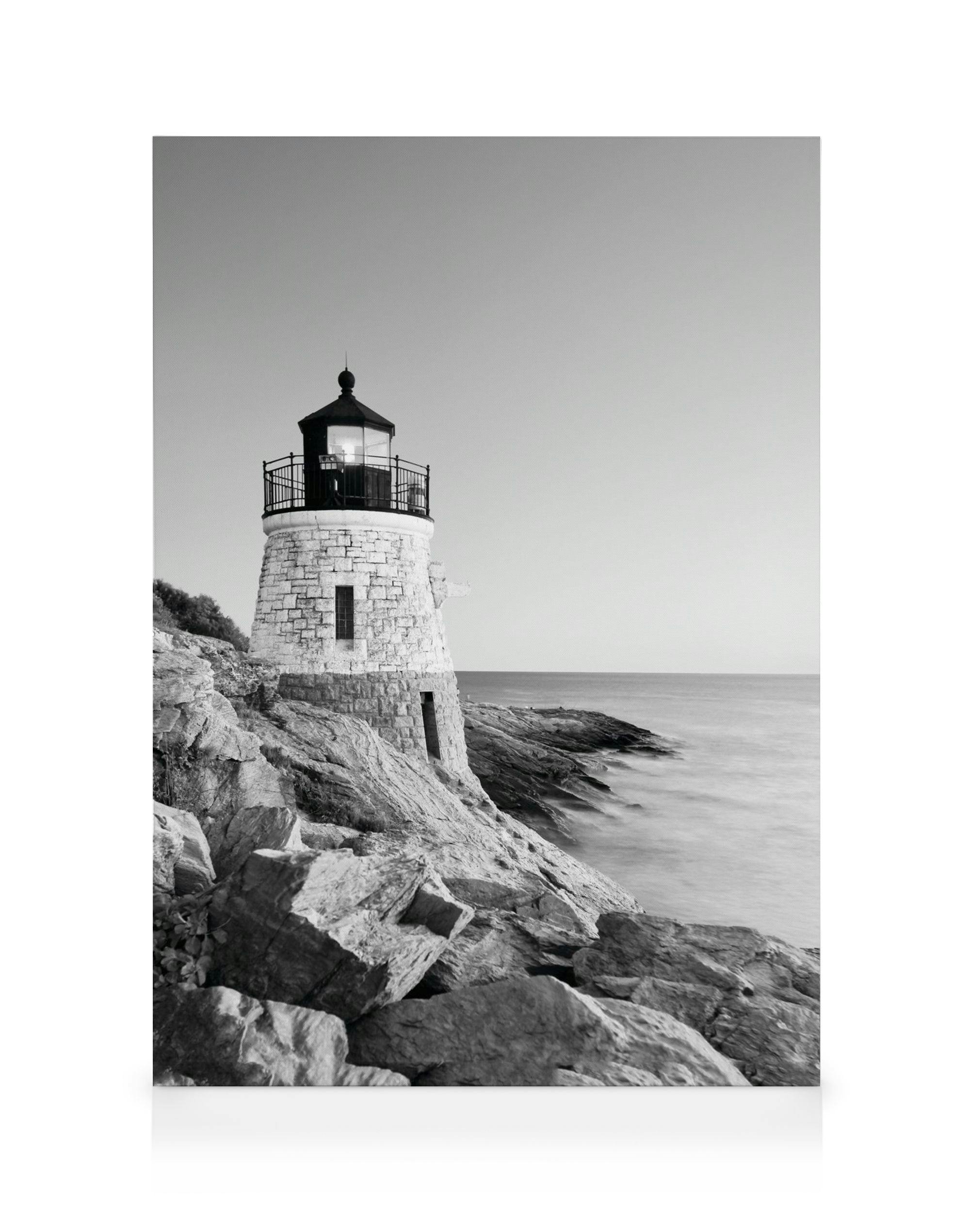 Lighthouse Stampa su Tela (30x40 cm)- Bianco e nero