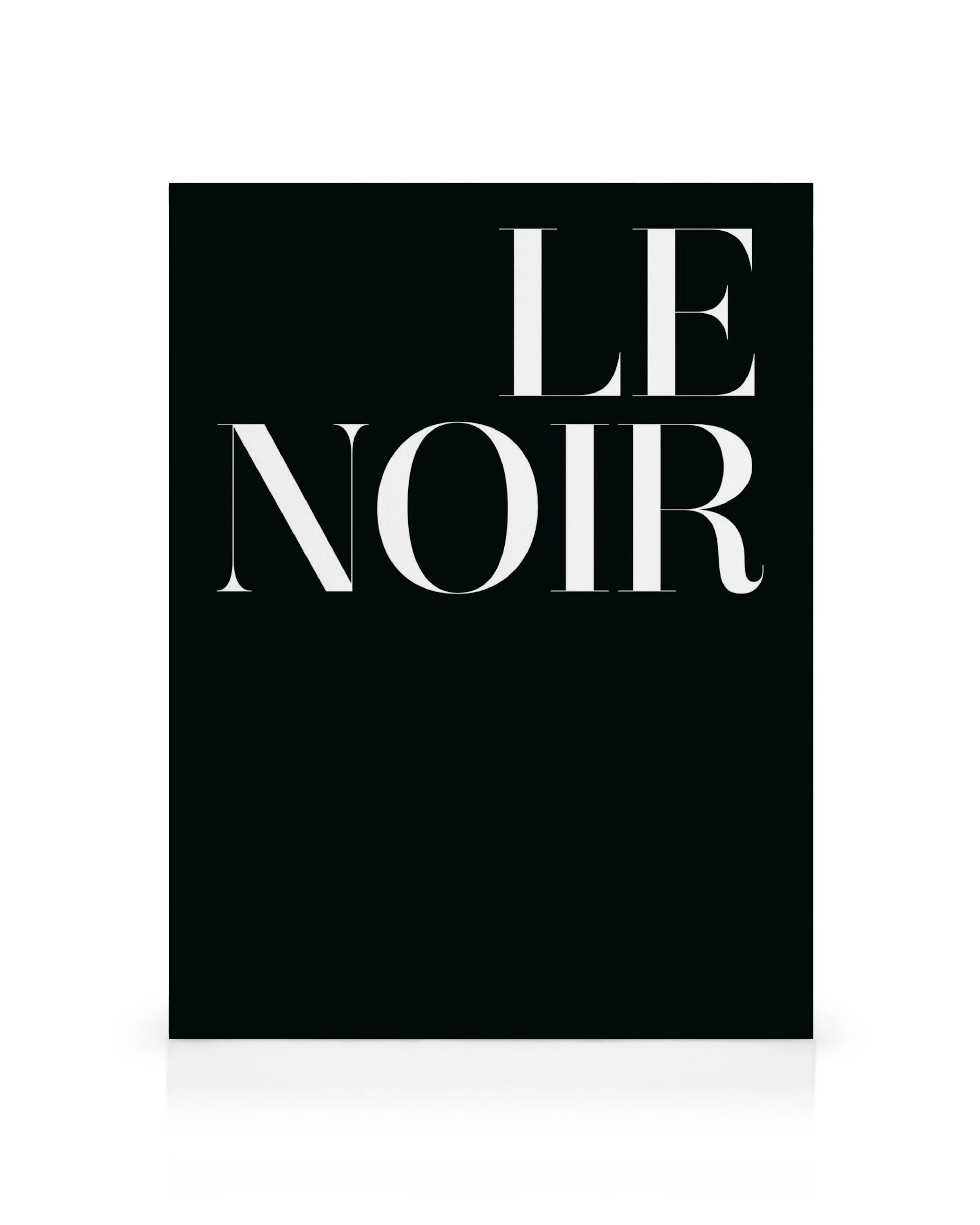 Toile noire avec le texte Le Noir en typographie blanche élégante