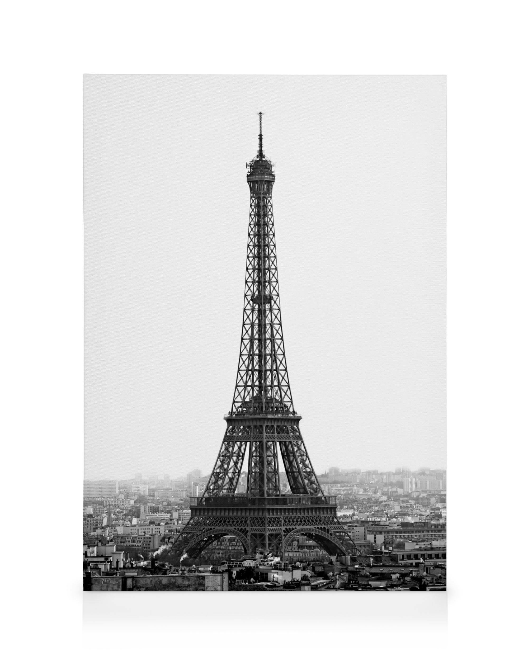 Eiffel Tower Stampa su Tela (30x40 cm)- Bianco e nero