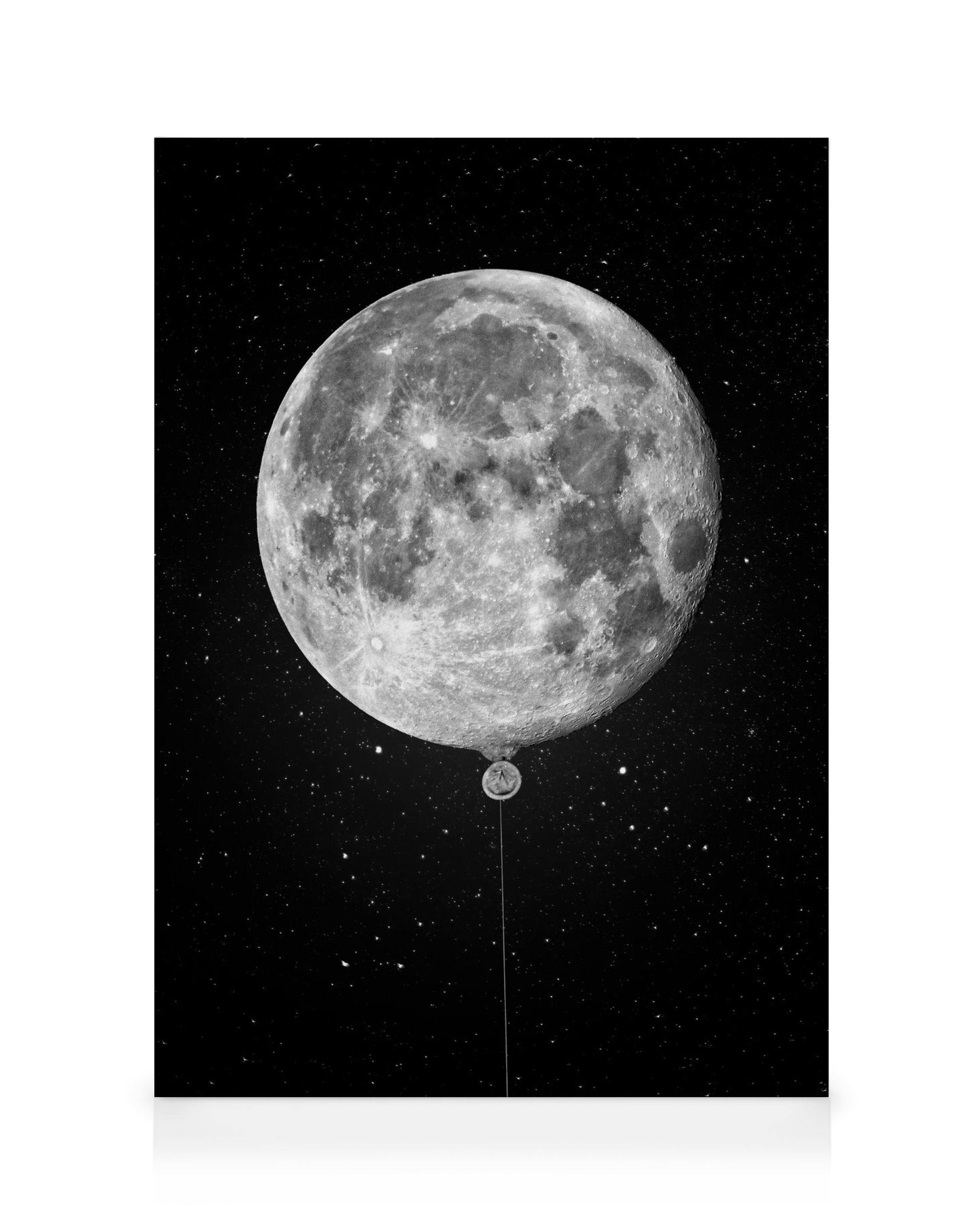 Canvas Prints Moon Balloon Canvas print (50x70 cm - Oak Frame)