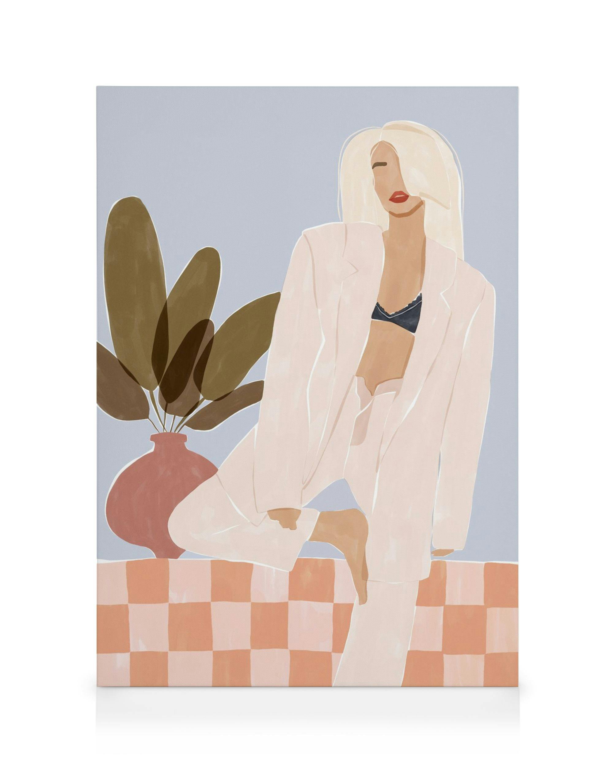 Ivy Green - Woman Doing Yoga Lerret (50x70 cm)