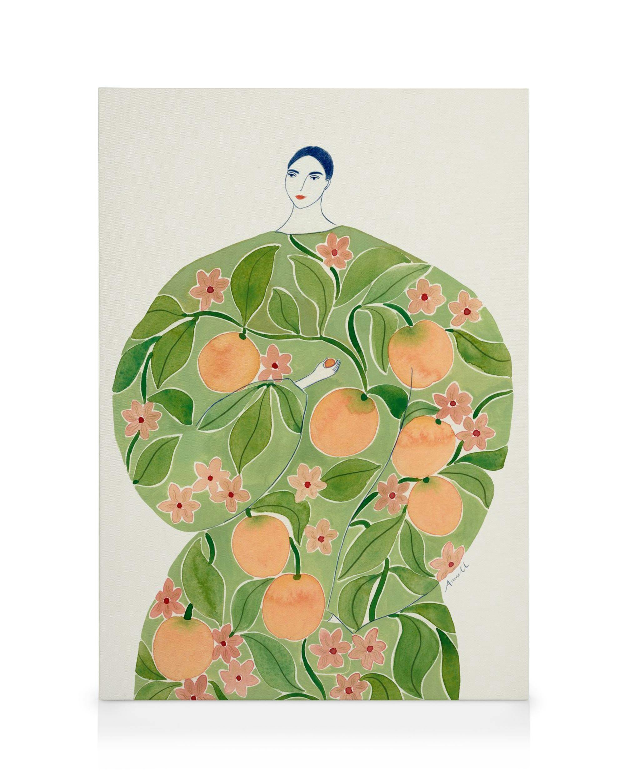 Canvas Prints La Poire - Apricot Coat Canvas (30x40 cm - Oak Frame)