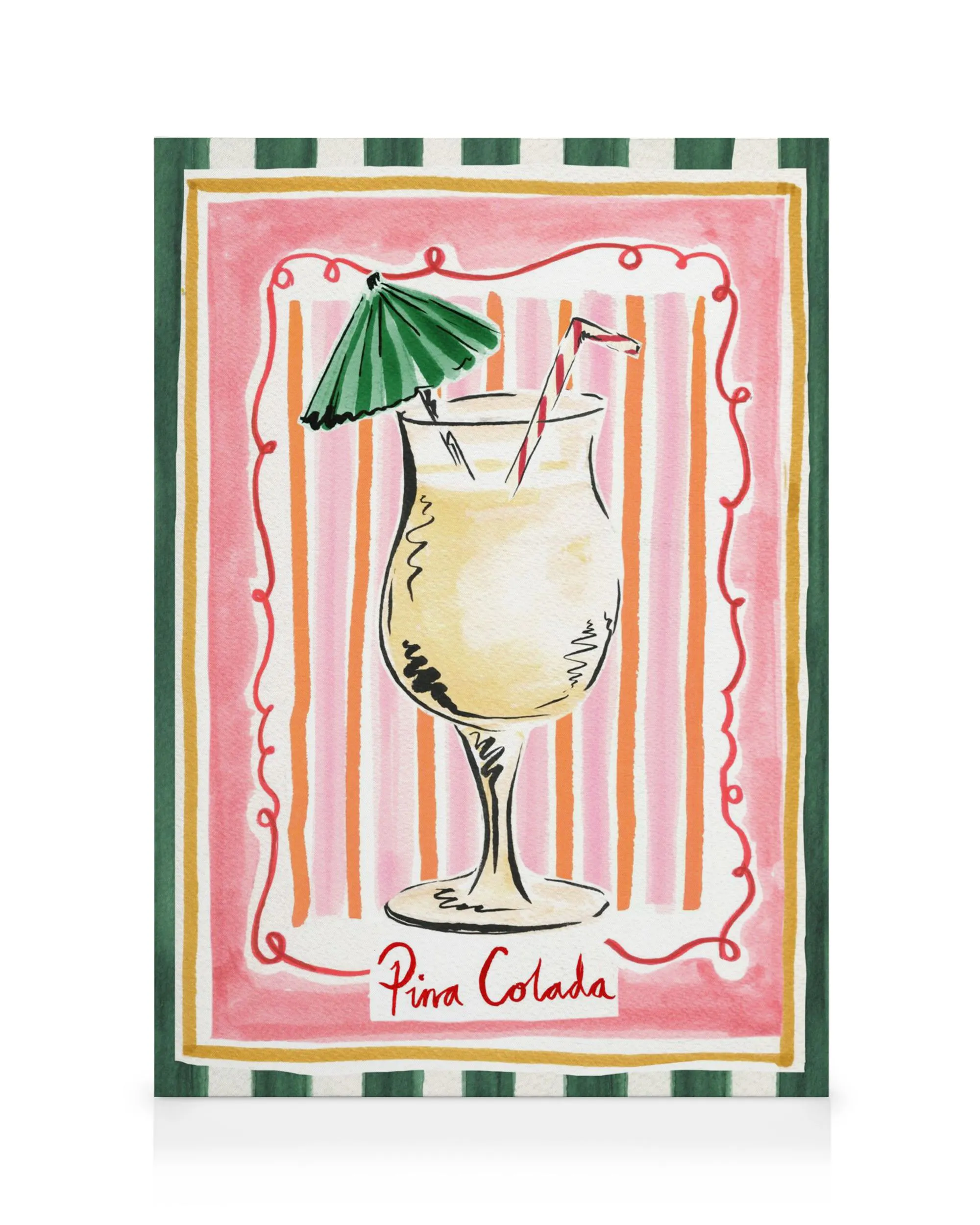 Tela decorativa vibrante de piña colada, com tons de rosa e amarelo, efeito texturizado