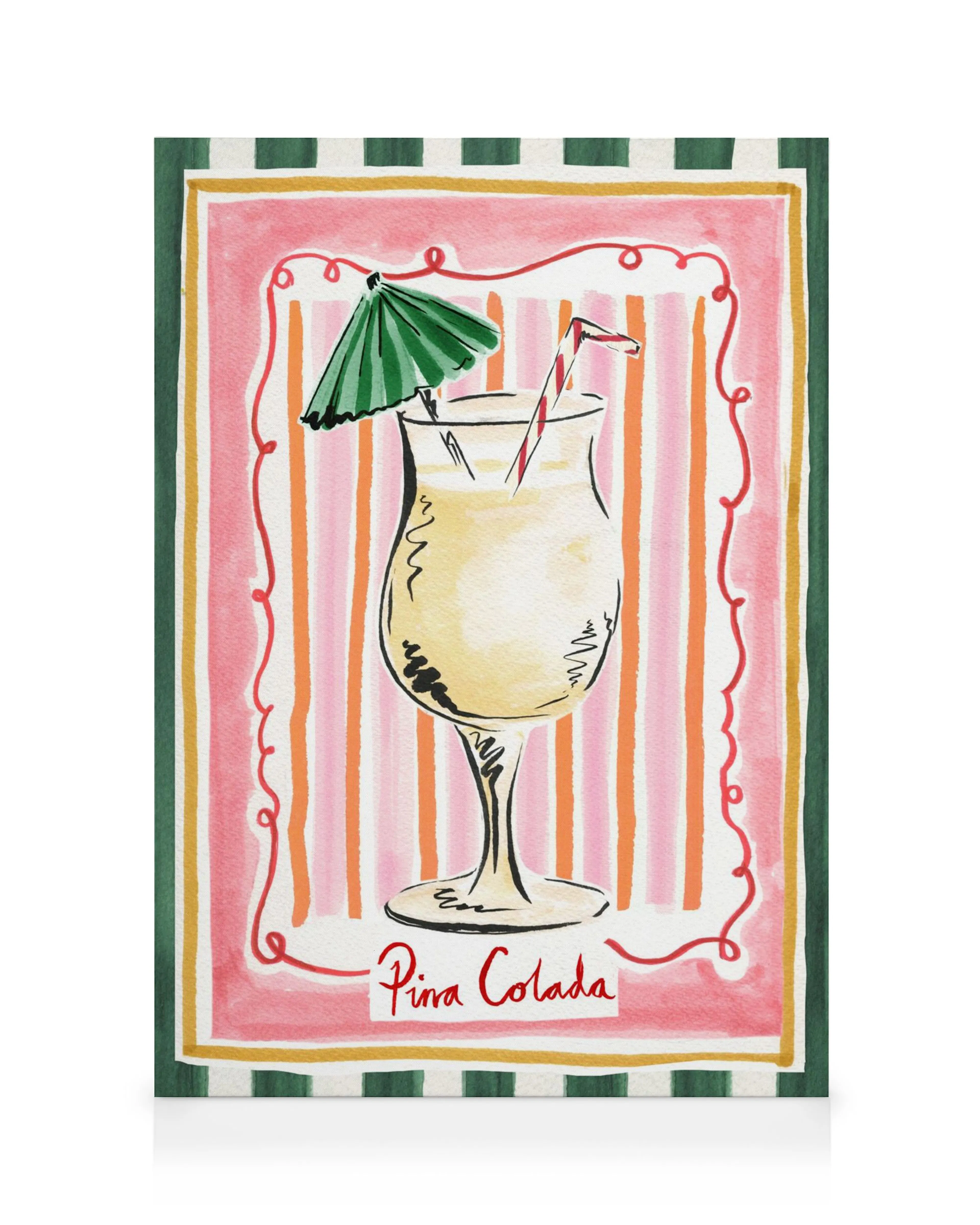Tela decorativa vibrante de piña colada, com tons de rosa e amarelo, efeito texturizado