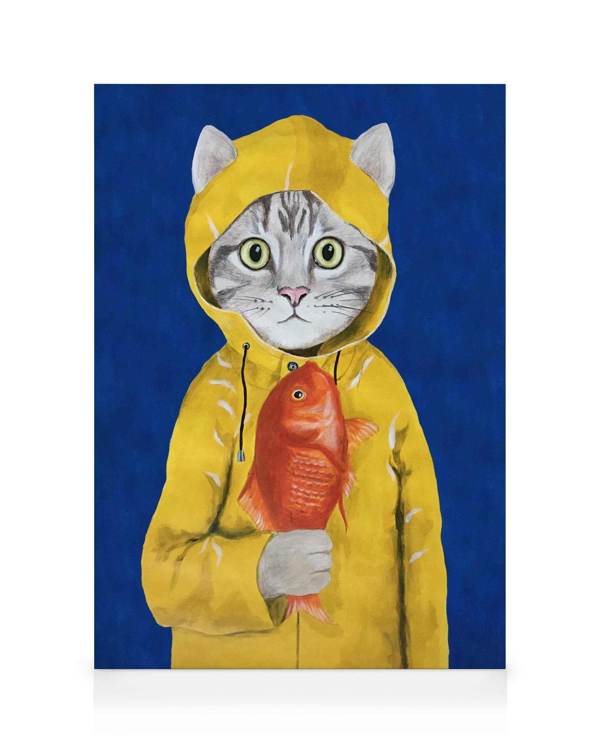 Coco de Paris - Cat with Fish Lienzo (30x40 cm)