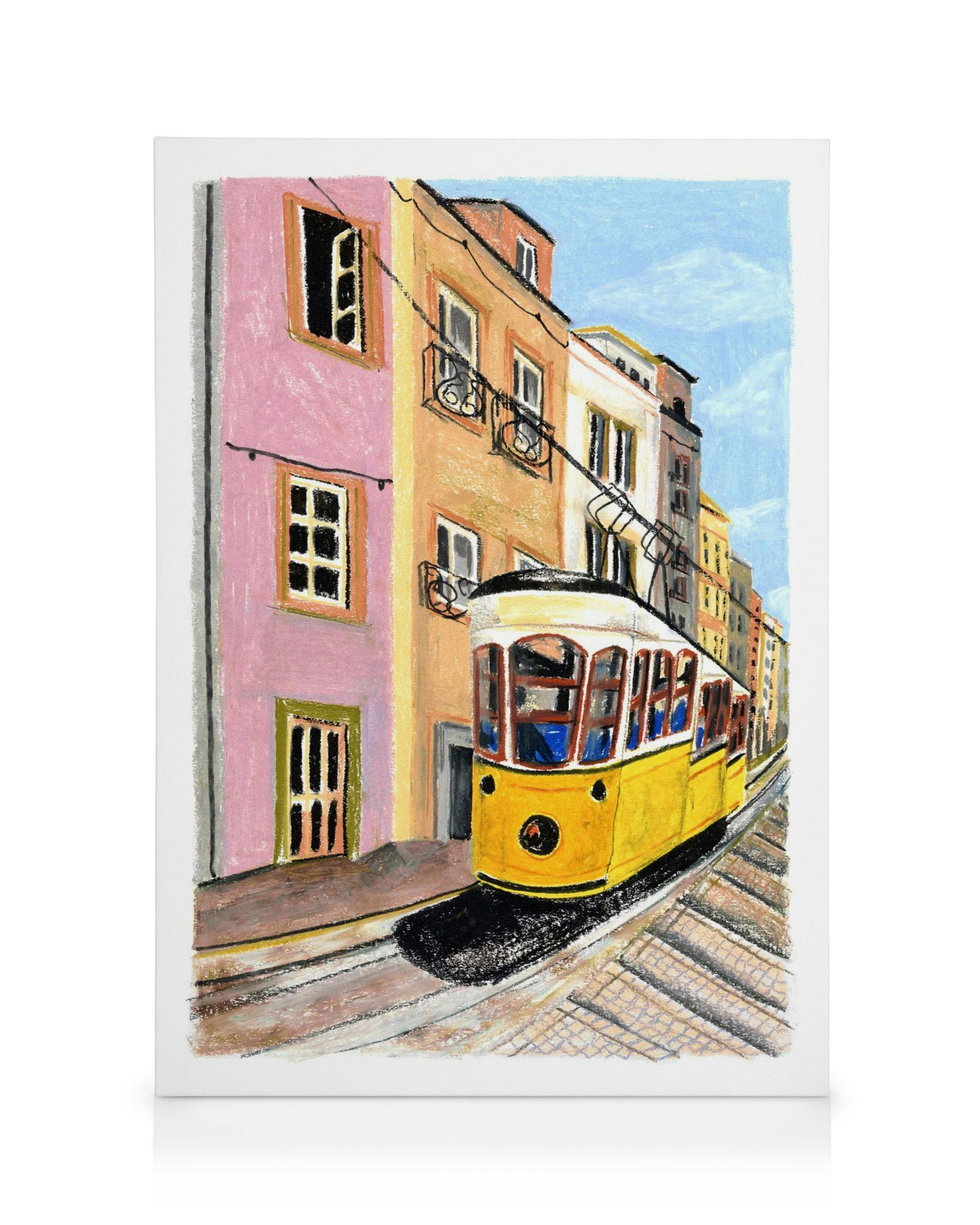 Laura Page - Pastel Lisbon Lienzo (50x70 cm - Marco de negro)