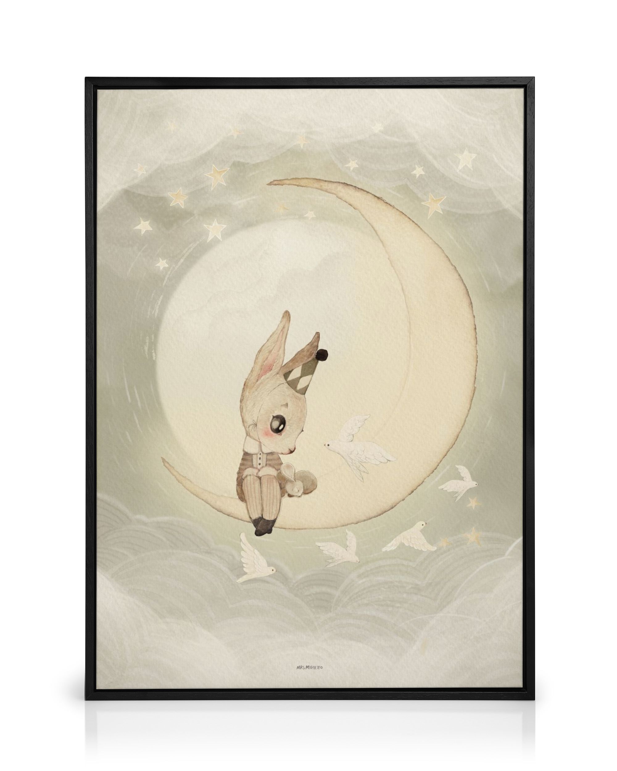 Mr Sam Canvas Print – Cute Bunny Nursery Wall Print | Desenio
