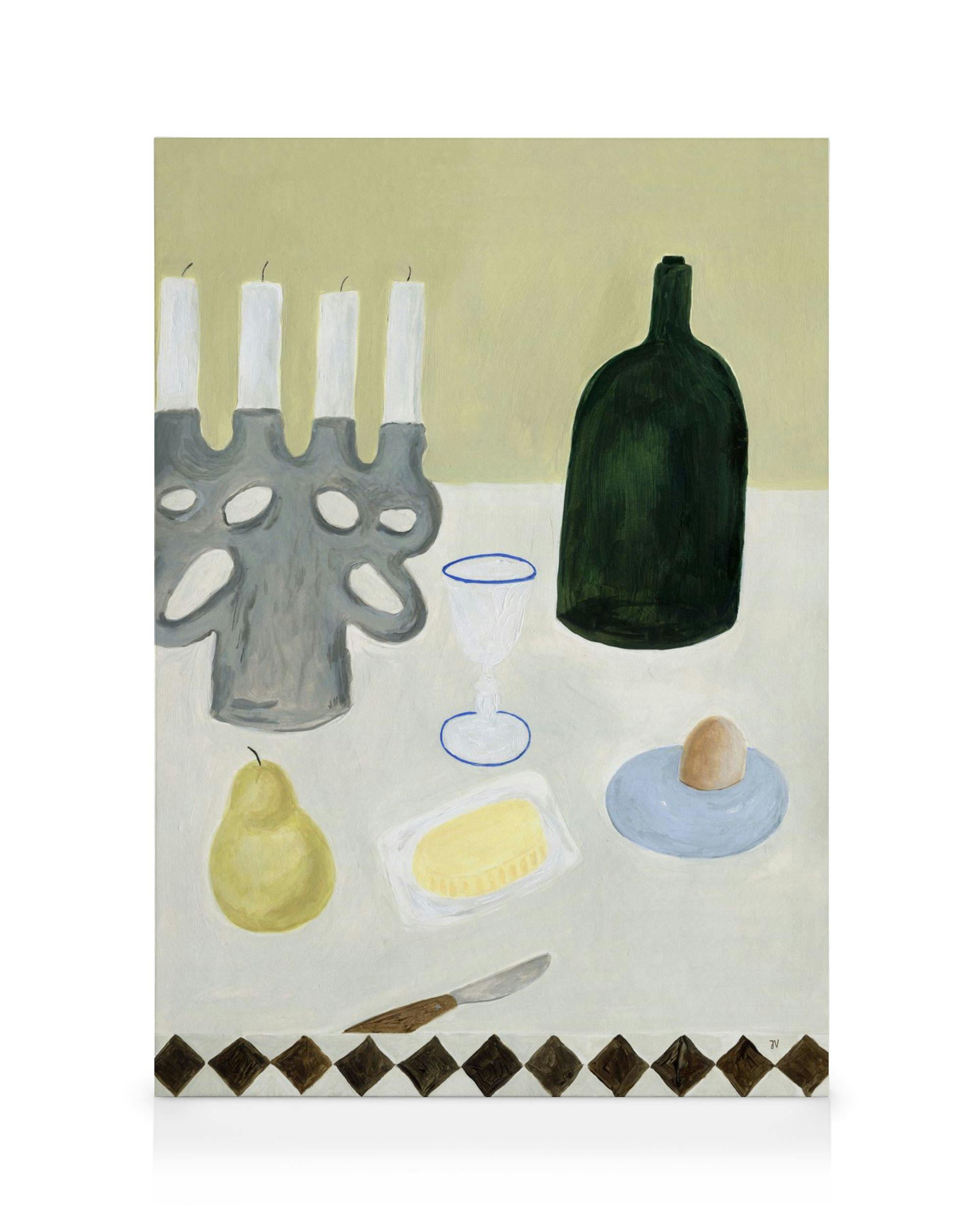 Canvas Prints Isabelle Vandeplassche - Petit-déjeuner Canvas print (30x40 cm - Black Frame)