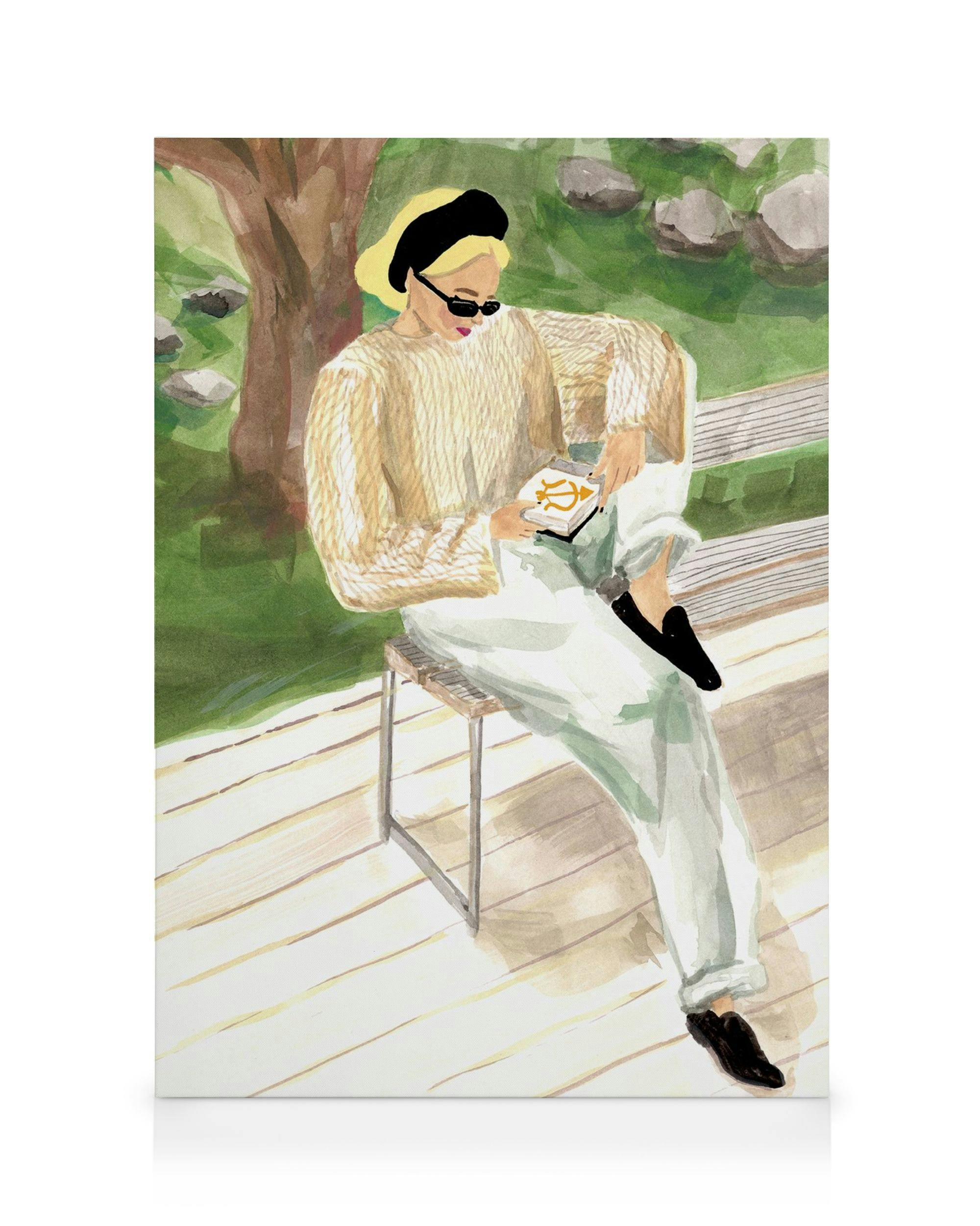 Canvas Prints Laura Page - Sagittarius Reading Canvas print (30x40 cm - Oak Frame)