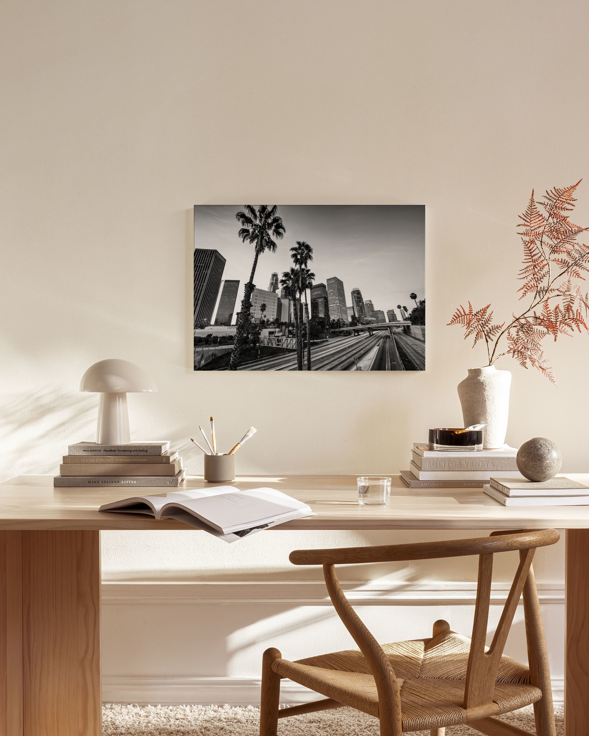 Los Angeles Canvas Print – Black & White Modern Wall Art