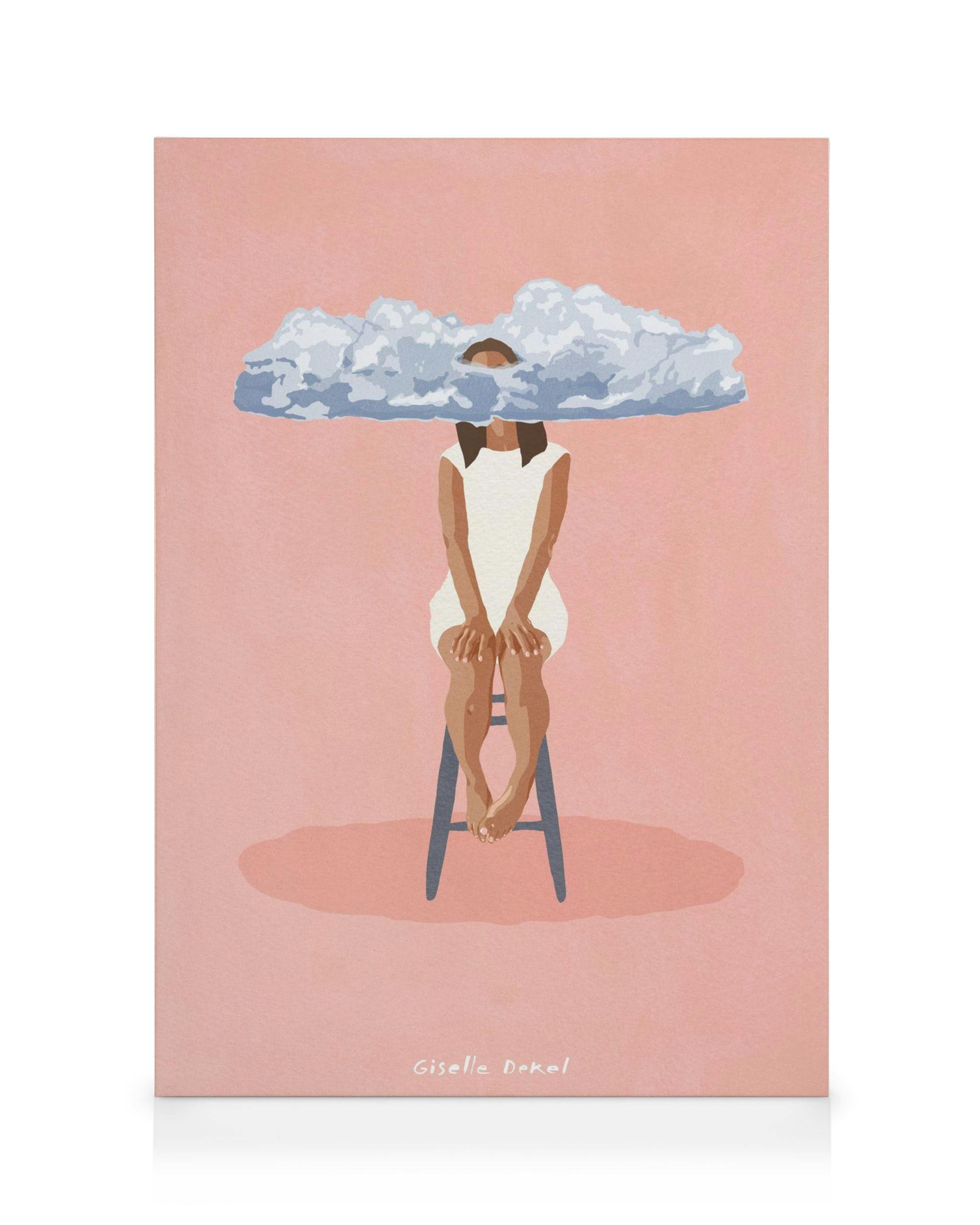 Canvas Prints Giselle Dekel - Pink Meditation Canvas print (50x70 cm - Black Frame)