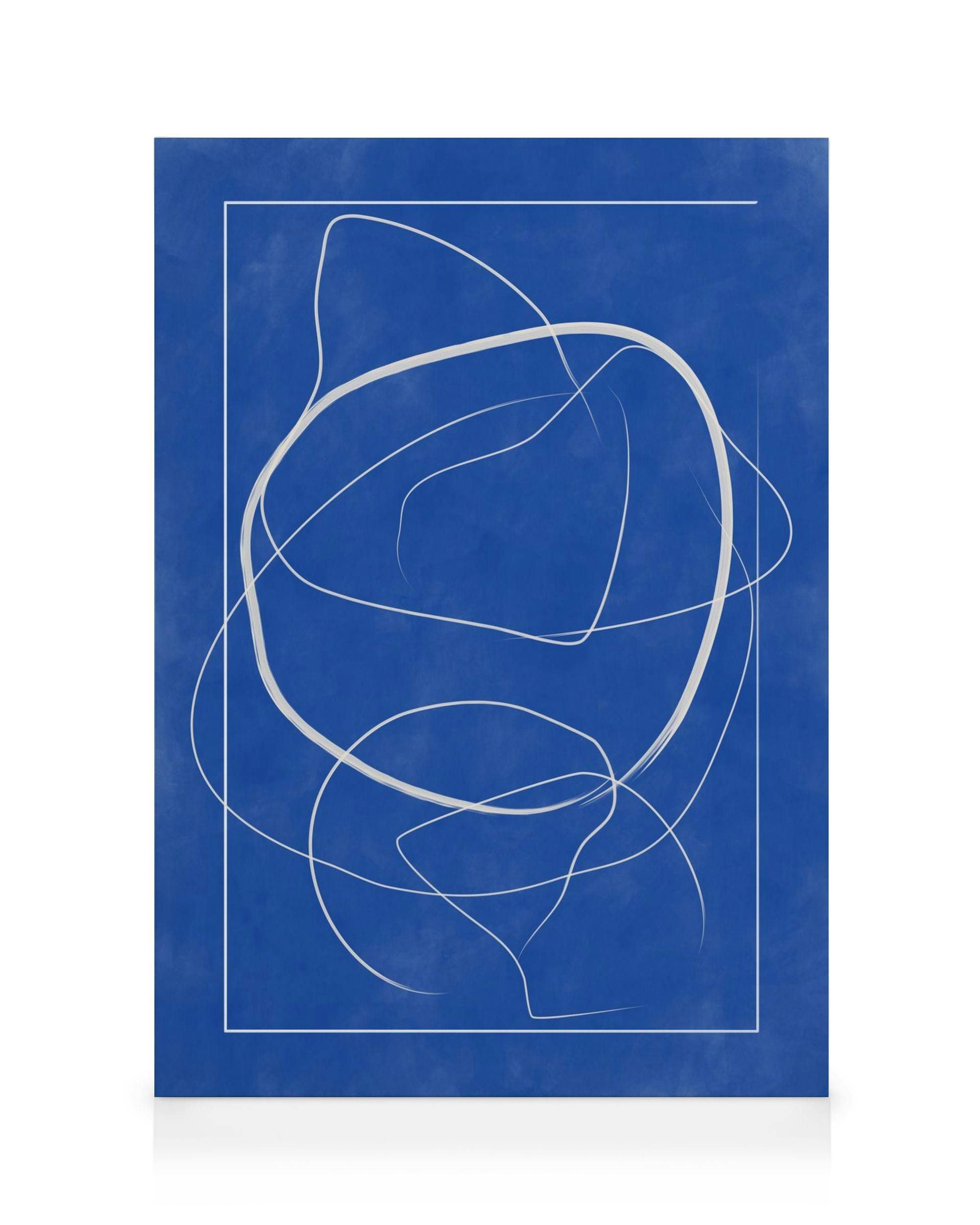 Canvas Prints The Print Republic - Abstract Blue Lines Canvas print (30x40 cm - Black Frame)