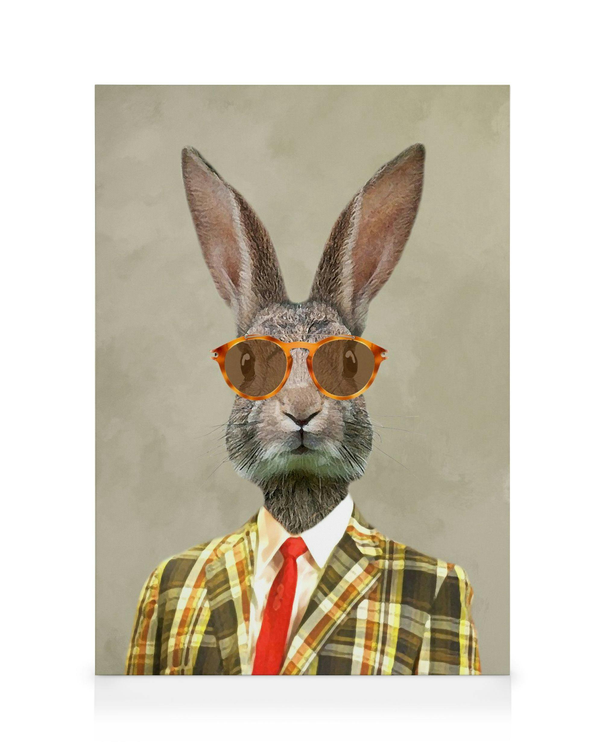 Coco De Paris - Rabbit Vintage Man Tableau sur toile (50x70 cm) - Toiles par Desenio