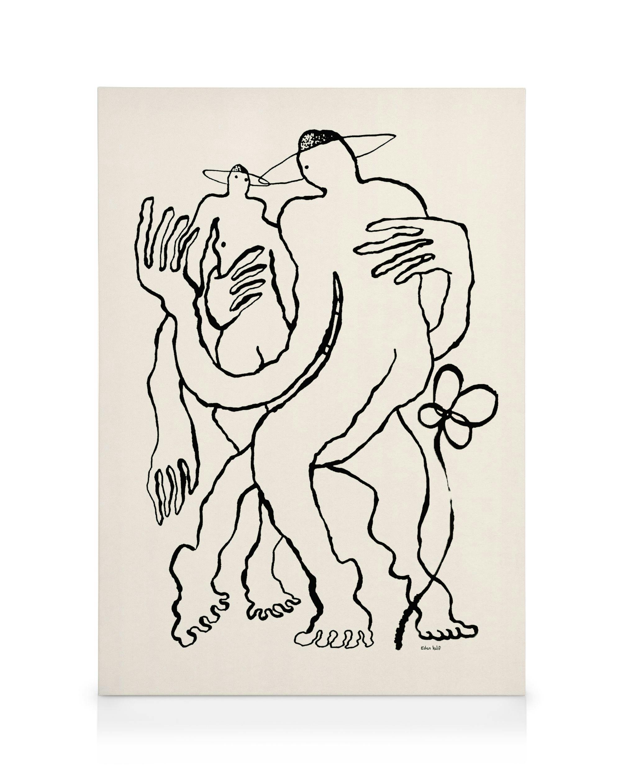 Canvas Schilderijen Eden Kalif - Two Dancers Canvas (30x40 cm - Fotolijst Eiken)