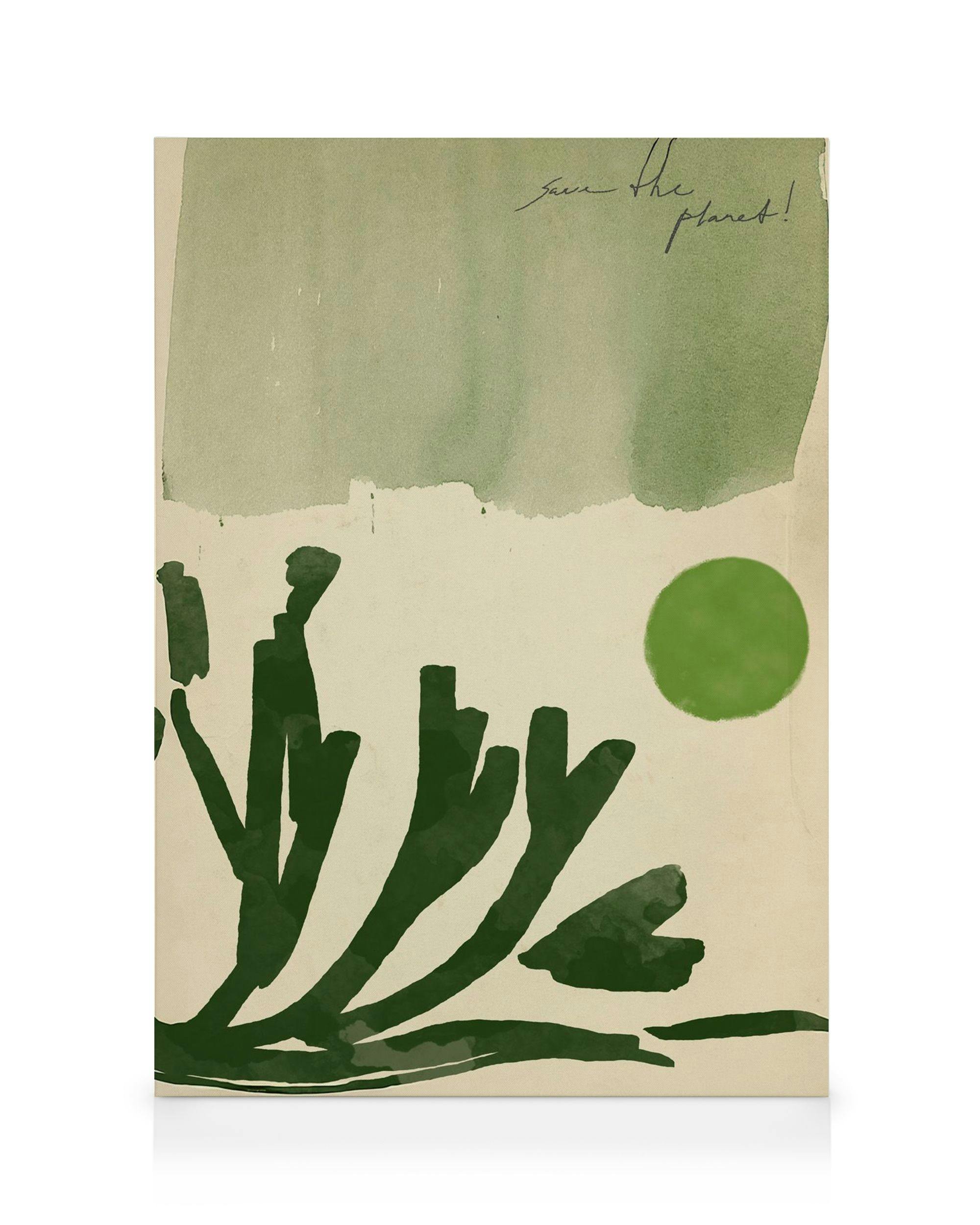 Canvas Prints Sylvia Takken - Go Green Canvas print (100x140 cm - Oak Frame)
