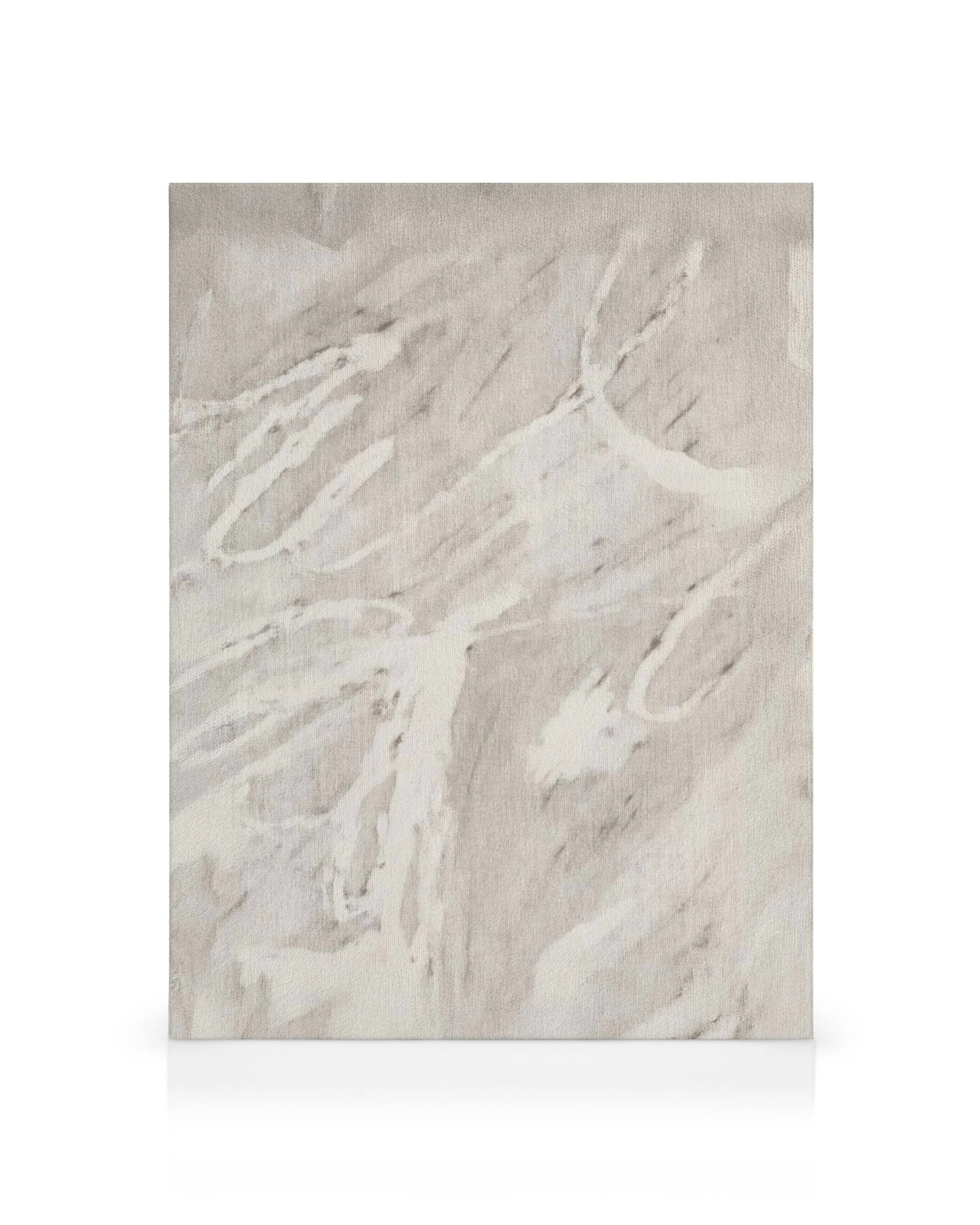 Stampa su tela con motivo marmorizzato beige chiaro e grigio, con venature bianche e grigie scure che creano un effetto elegante