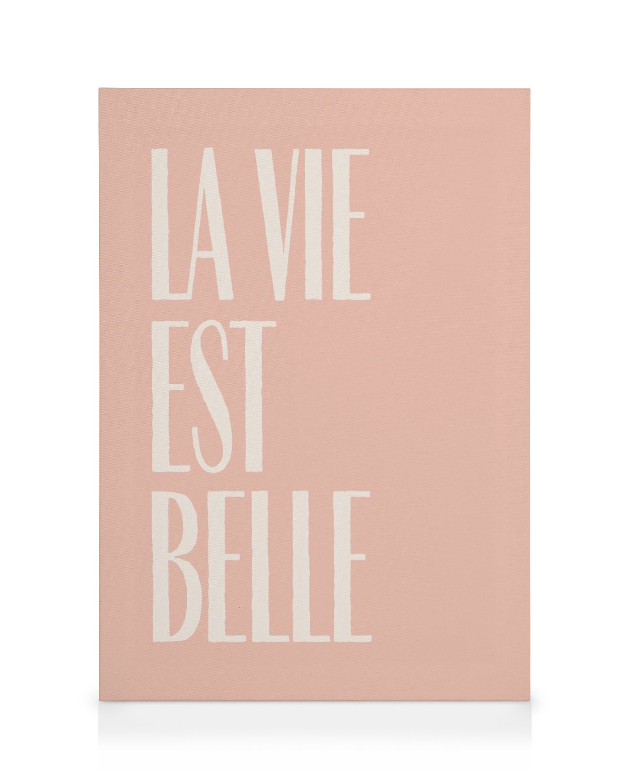 La Vie Est Belle Text Canvas – Pink Quote Art | Desenio CA