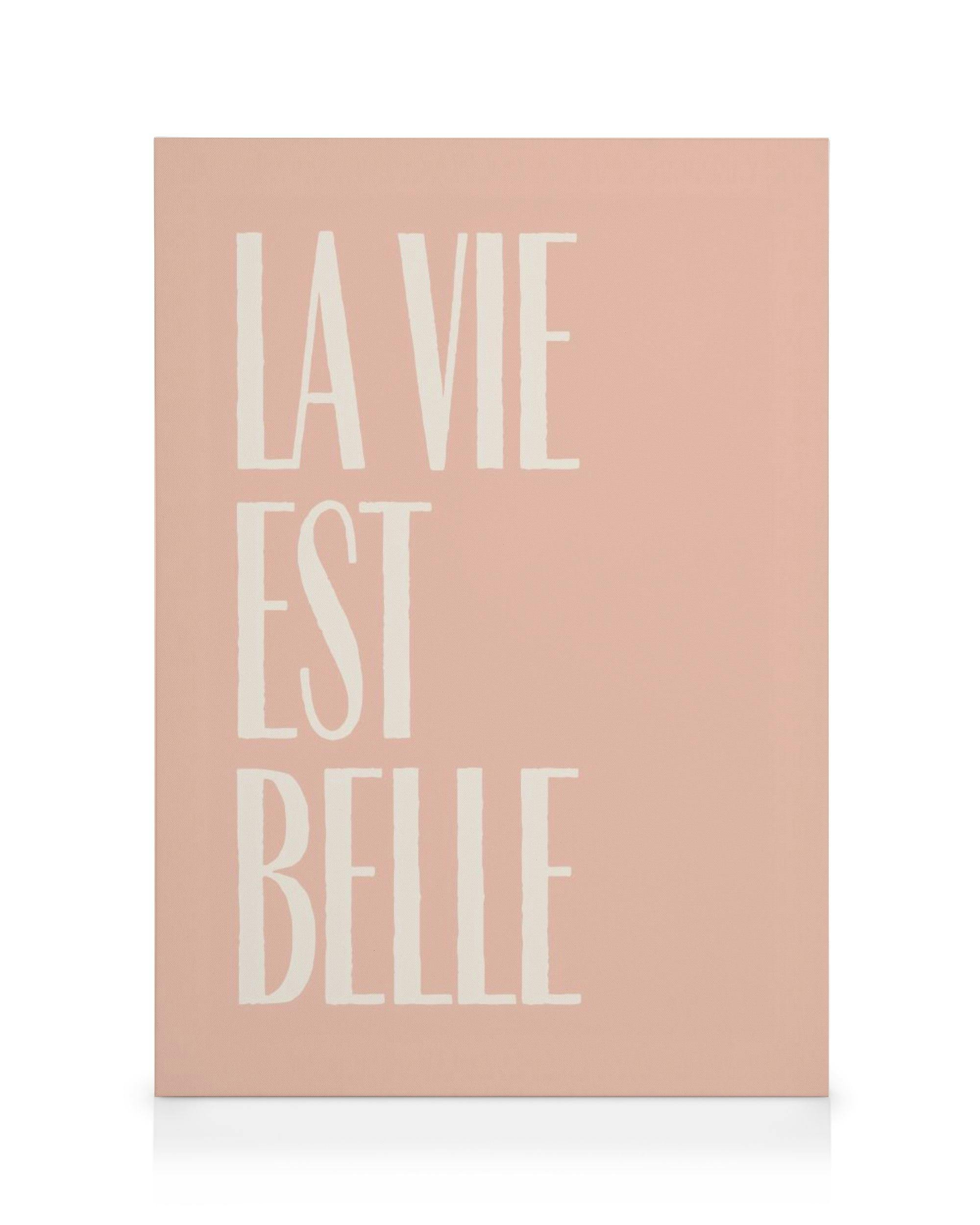 Canvas Prints La Vie Est Belle Text Canvas print (50x70 cm - Black Frame)