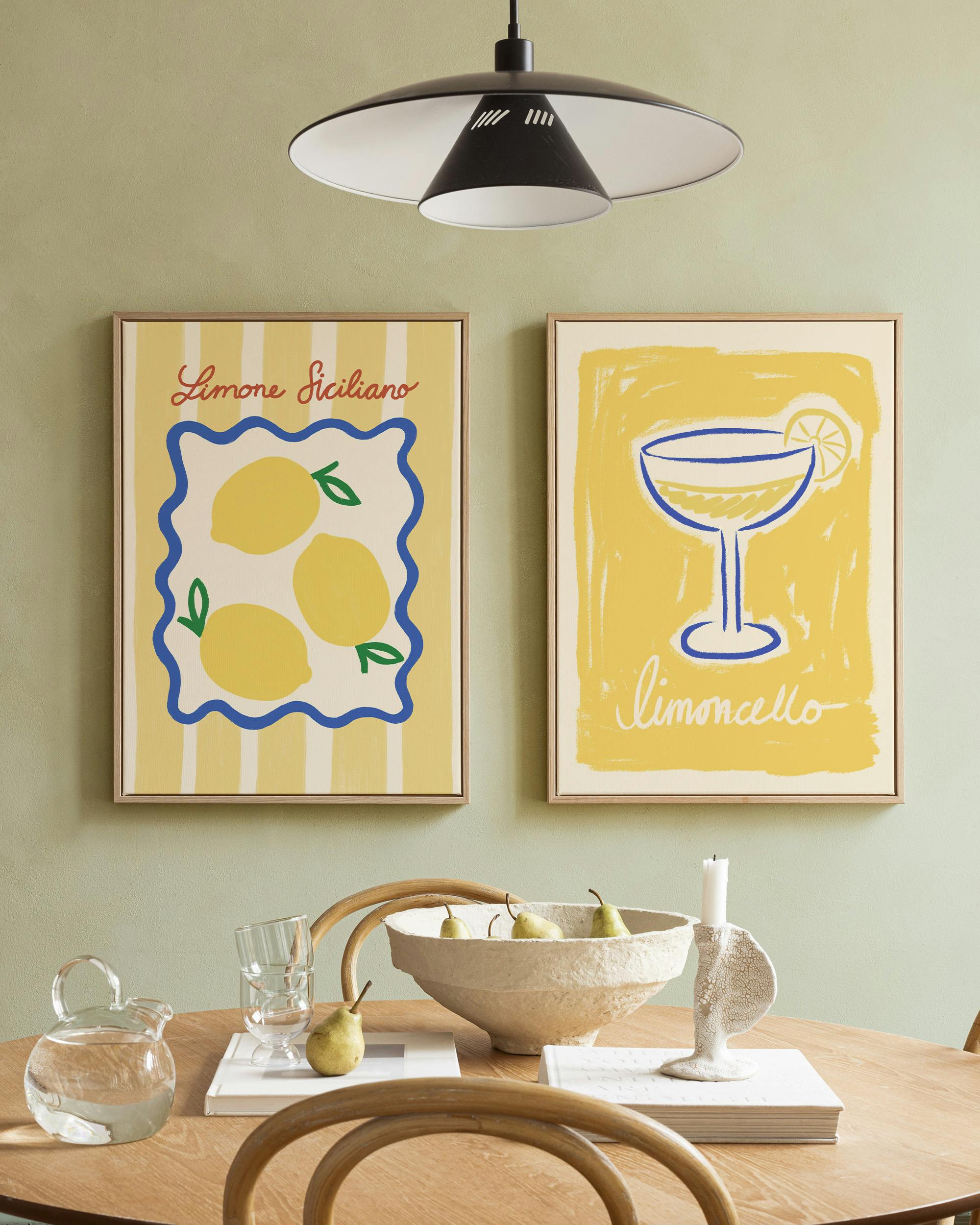 Limone Canvas Duo (100x140 cm - Svart ram)