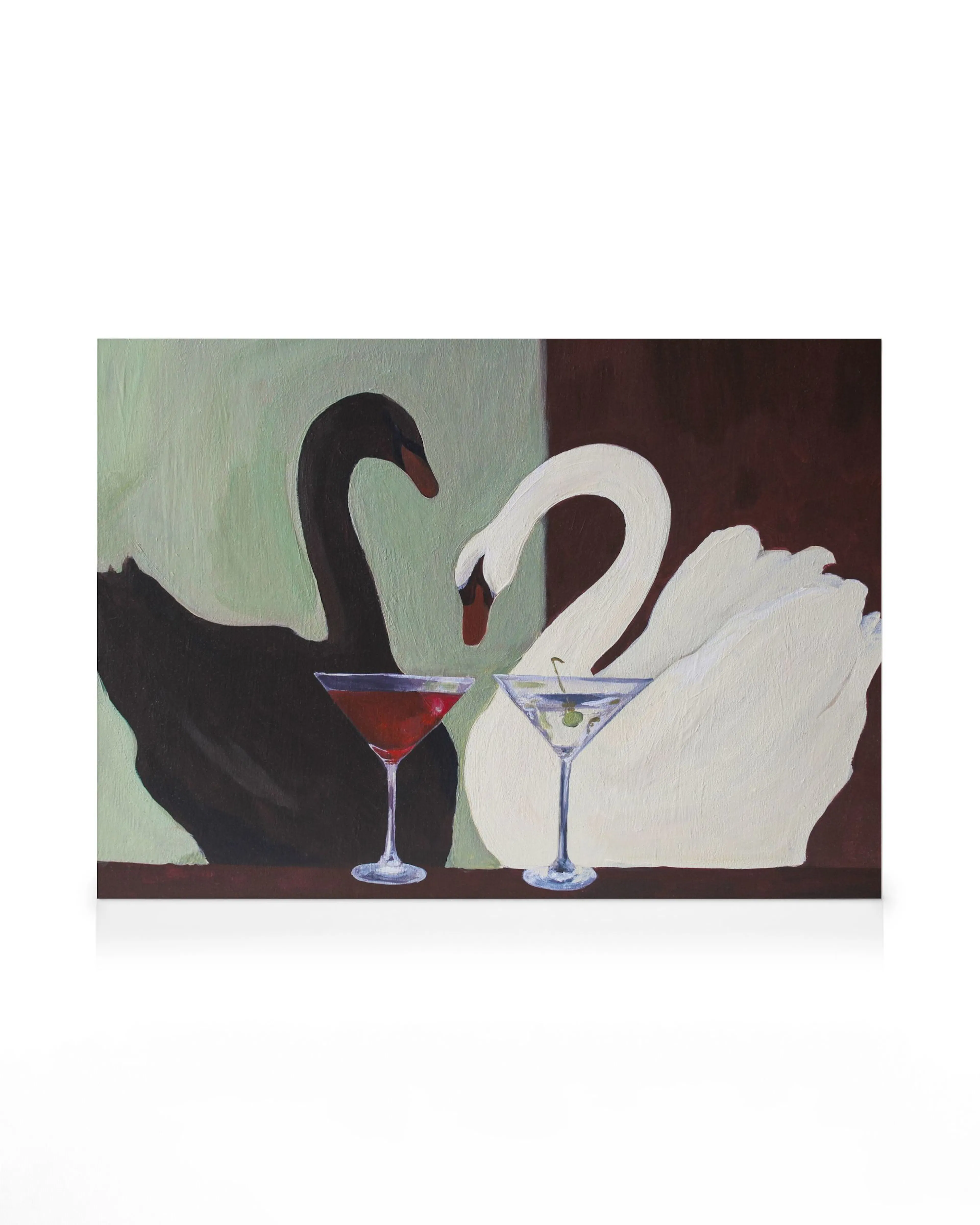 Tea Rudolf - Swans Martini Stampa su Tela 0