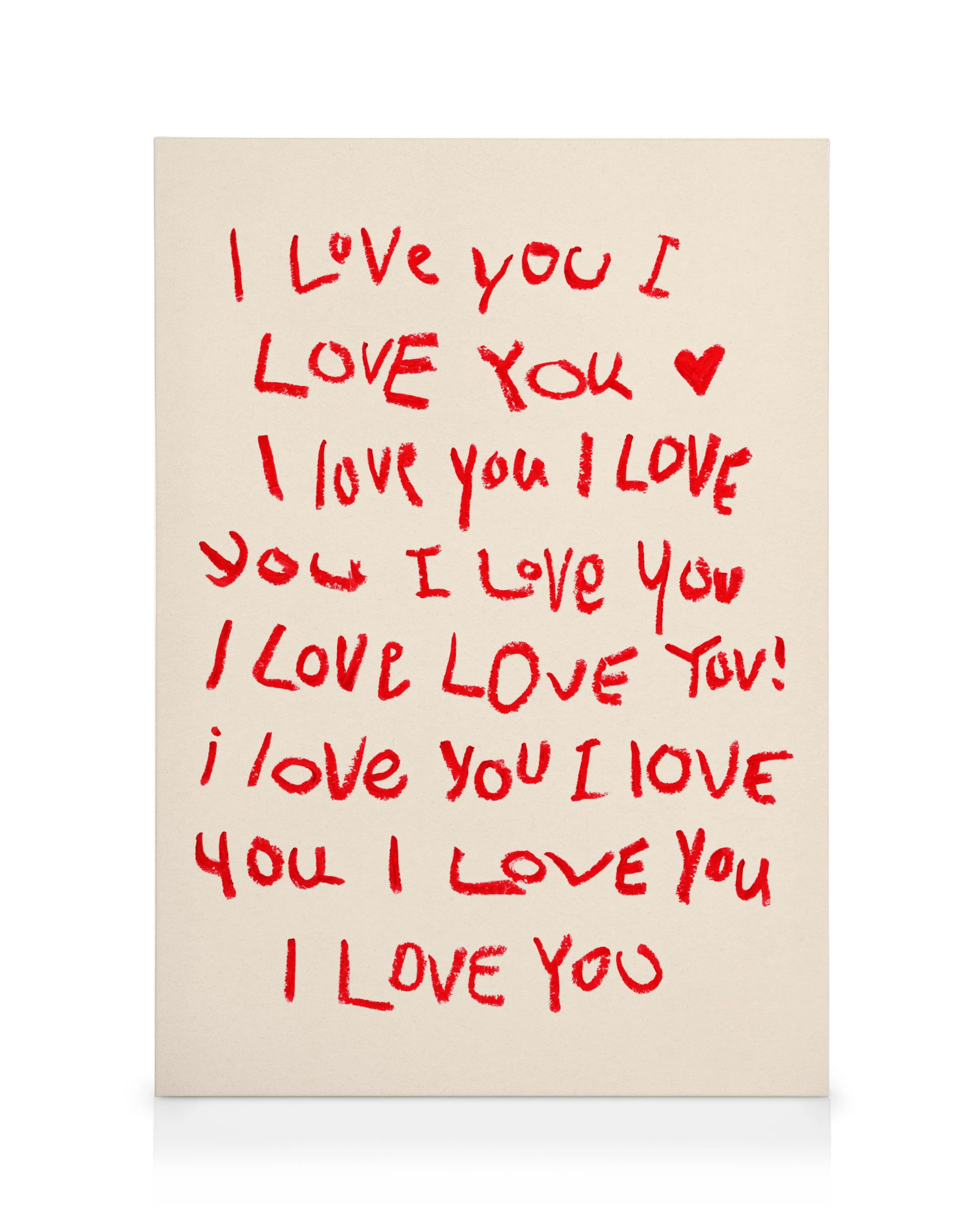 I Love You, Toile Art Mural Écriture Manuscrite Romantique