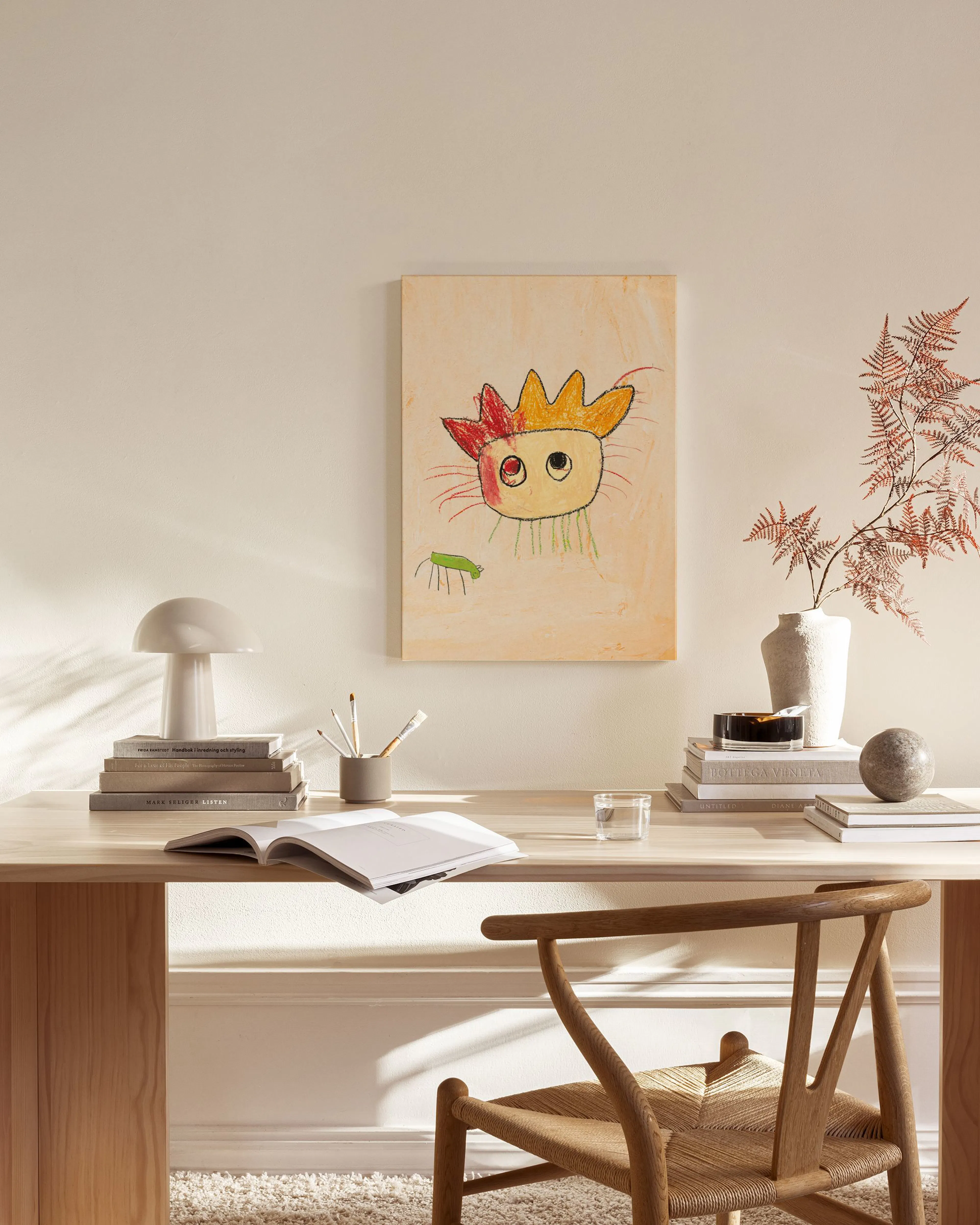 Robot King, Verspieltes Kinderzimmer Wandbild mit buntem Roboter-Motiv