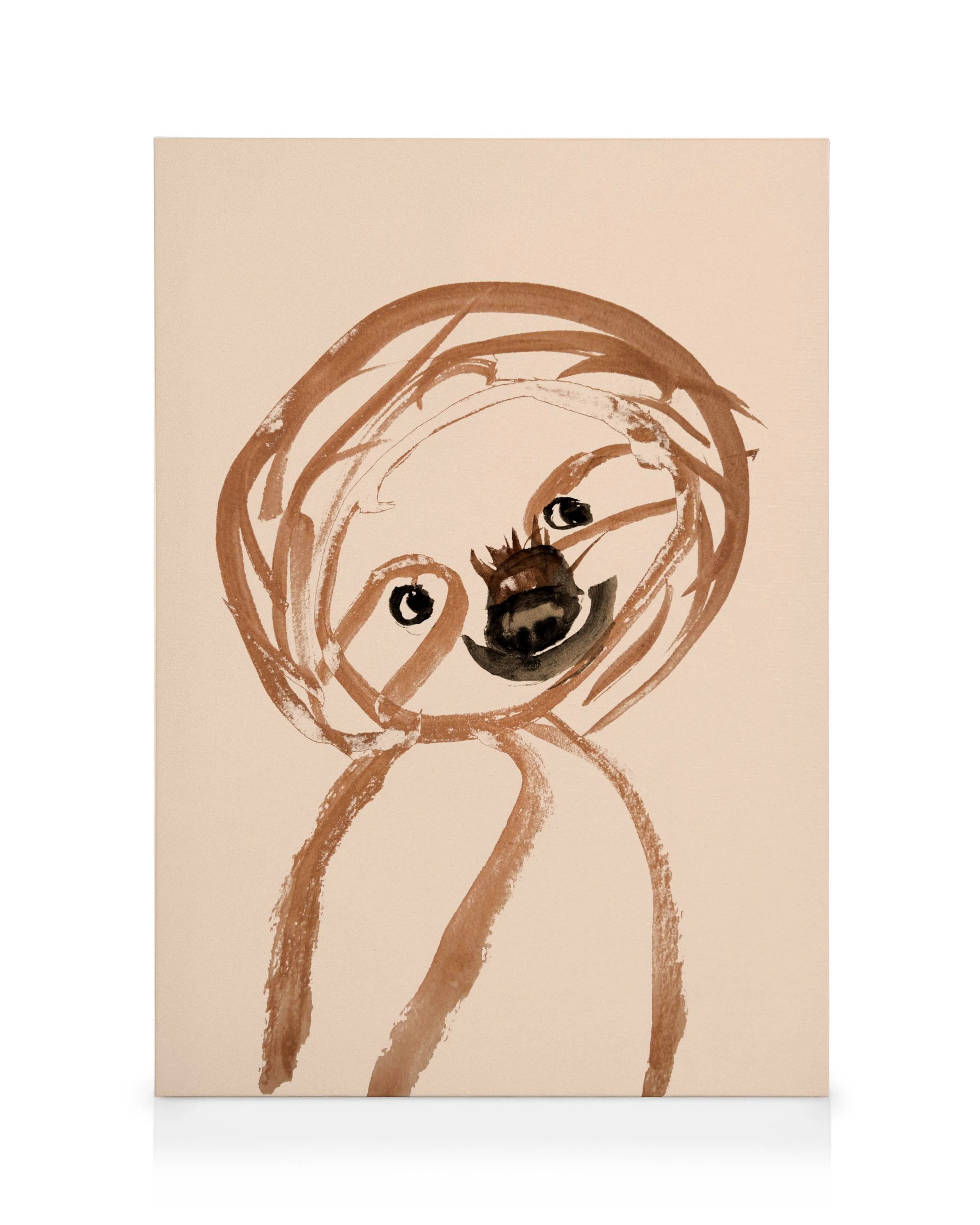 Curious Sloth, Speelse Luiaard Canvas Wanddecoratie