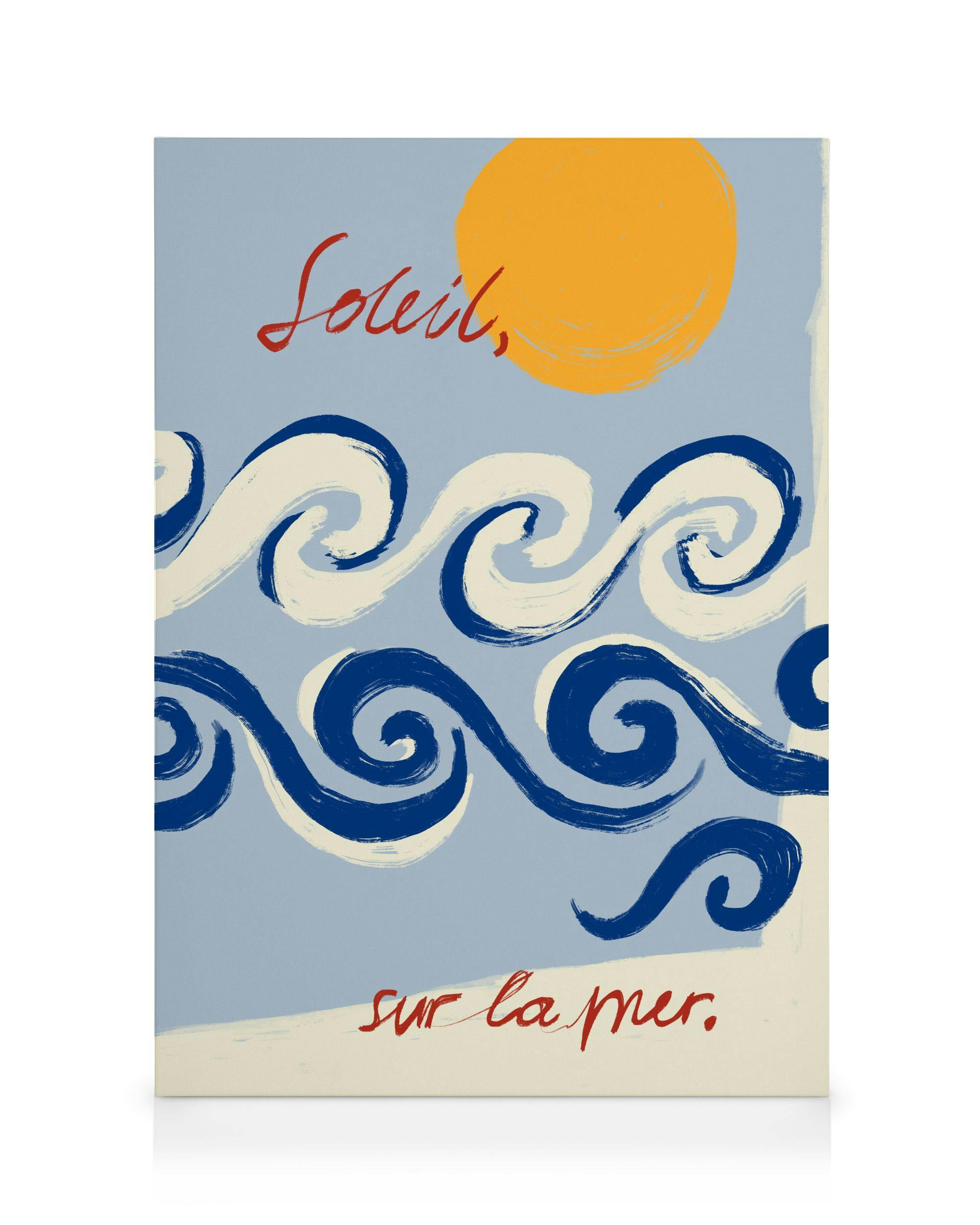 Soleil Sur la Mer Lienzo (50x70 cm - Marco de negro)