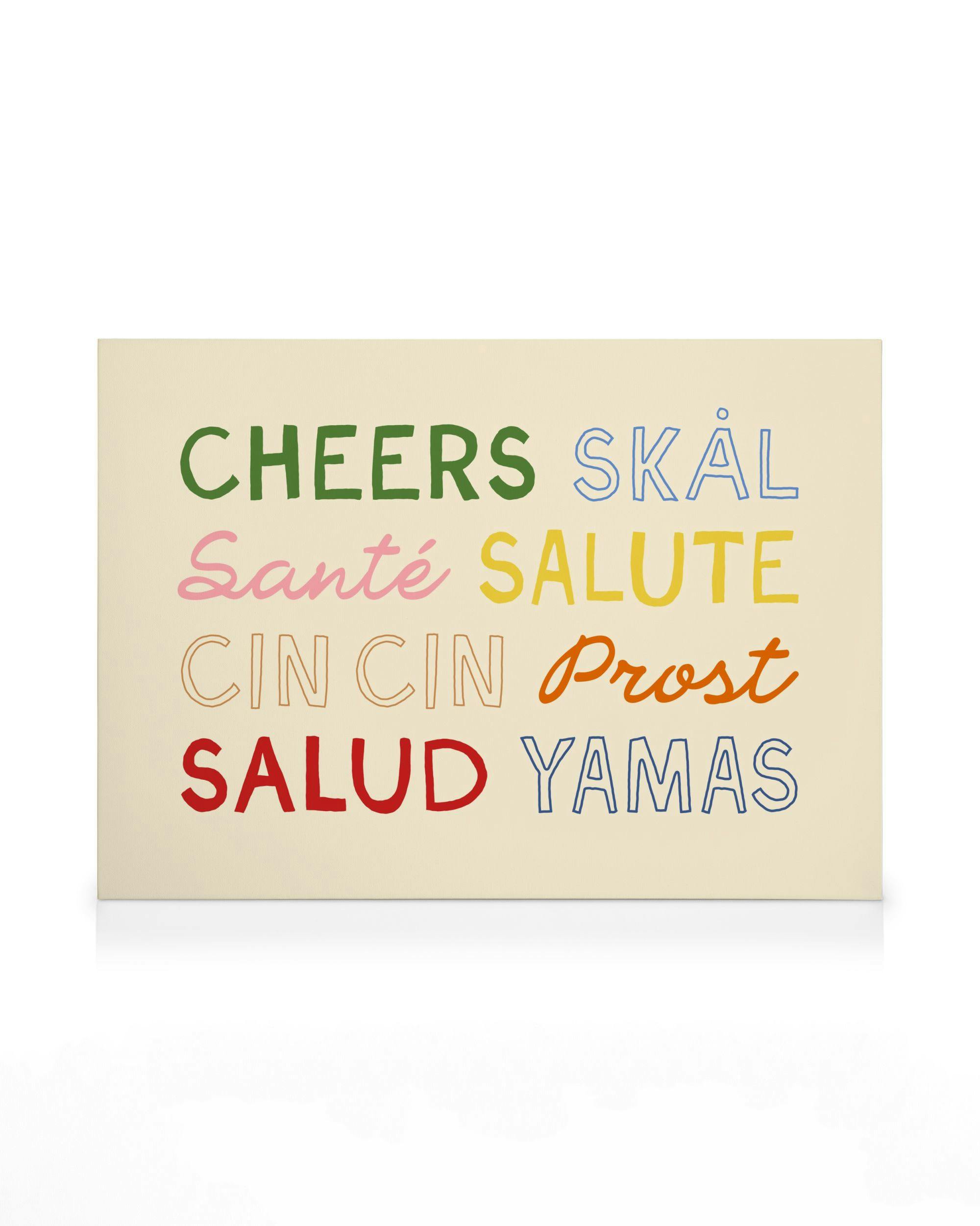 Cheers Lerretsbilde (70x100 cm - Mørk Eik Ramme)