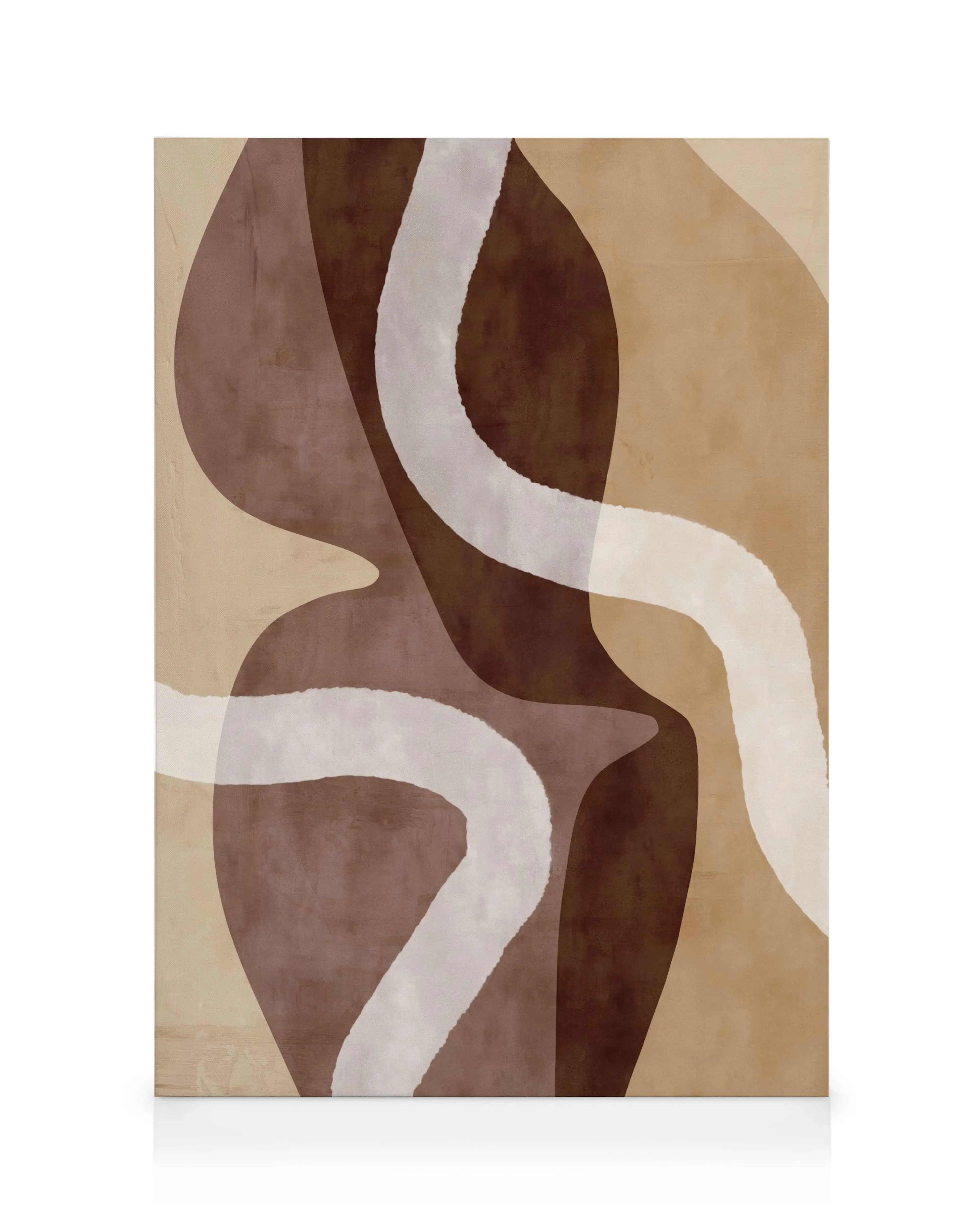 Earth Tone Abstraction No1, Organic Abstract Earthy Flowing Canvas Wall Art