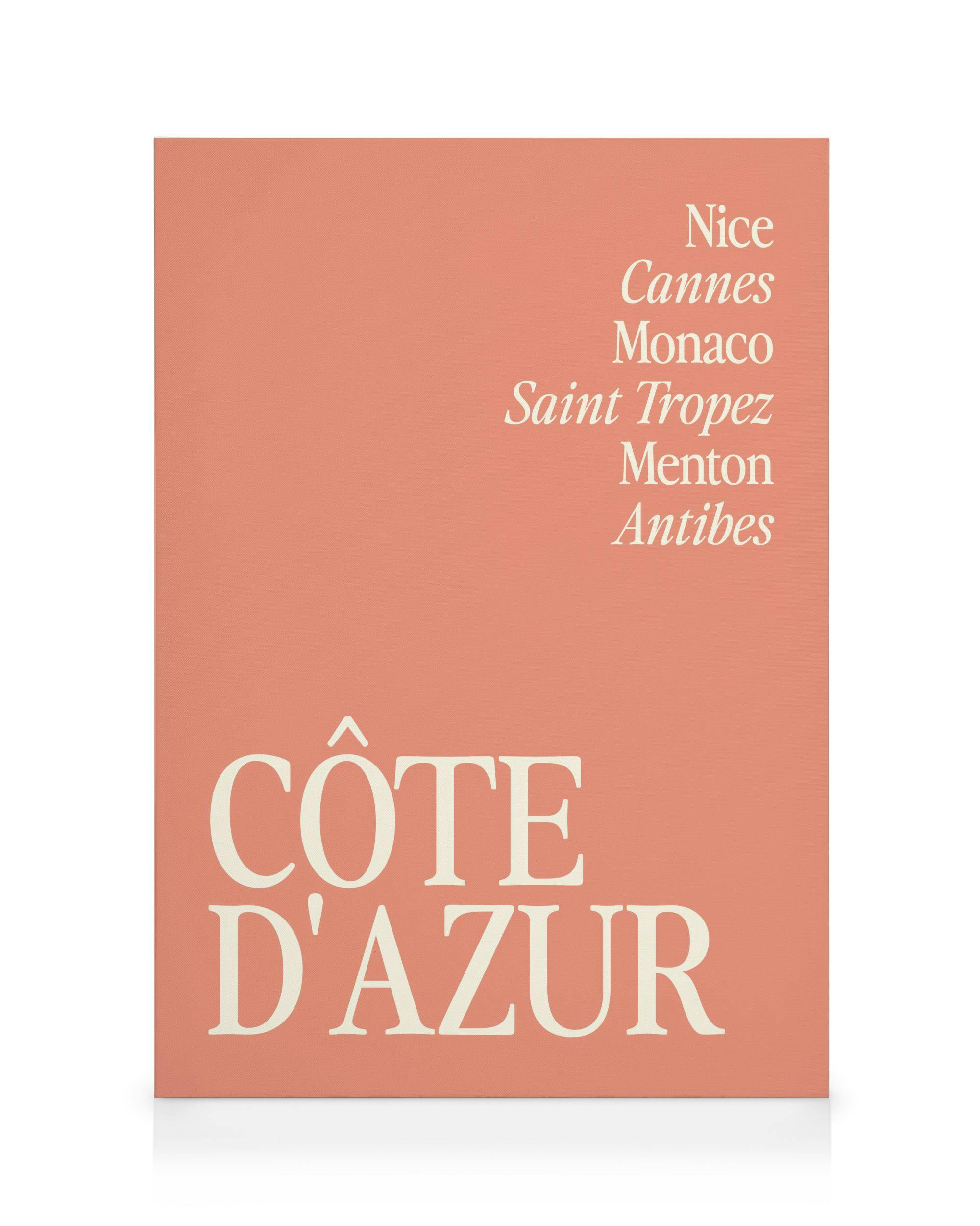 Côte d'Azur Lienzo (100x140 cm - Marco de roble)