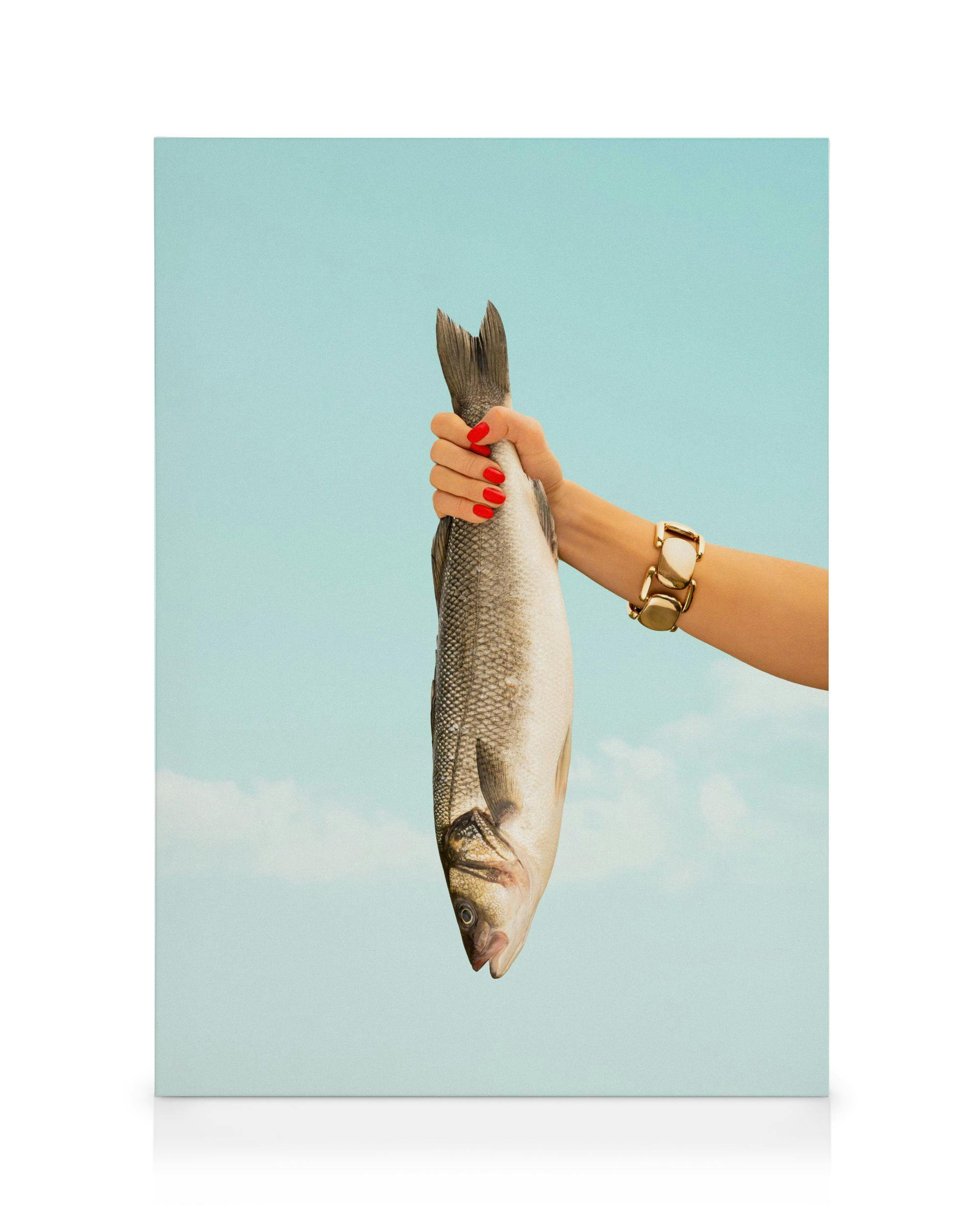 Catch of the Day Lienzo (70x100 cm - Marco de Roble Oscuro)
