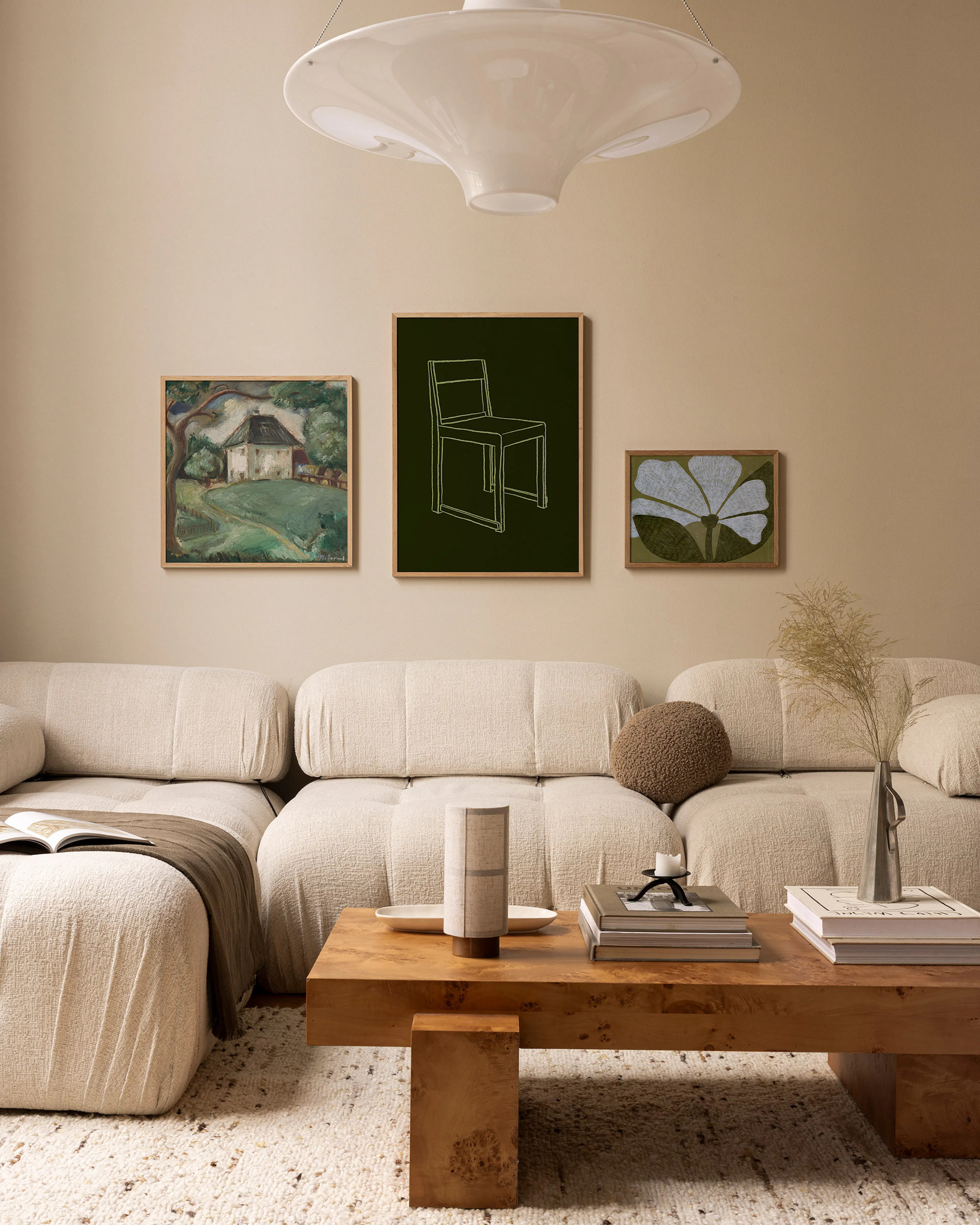 Gentle Greens gallery wall
