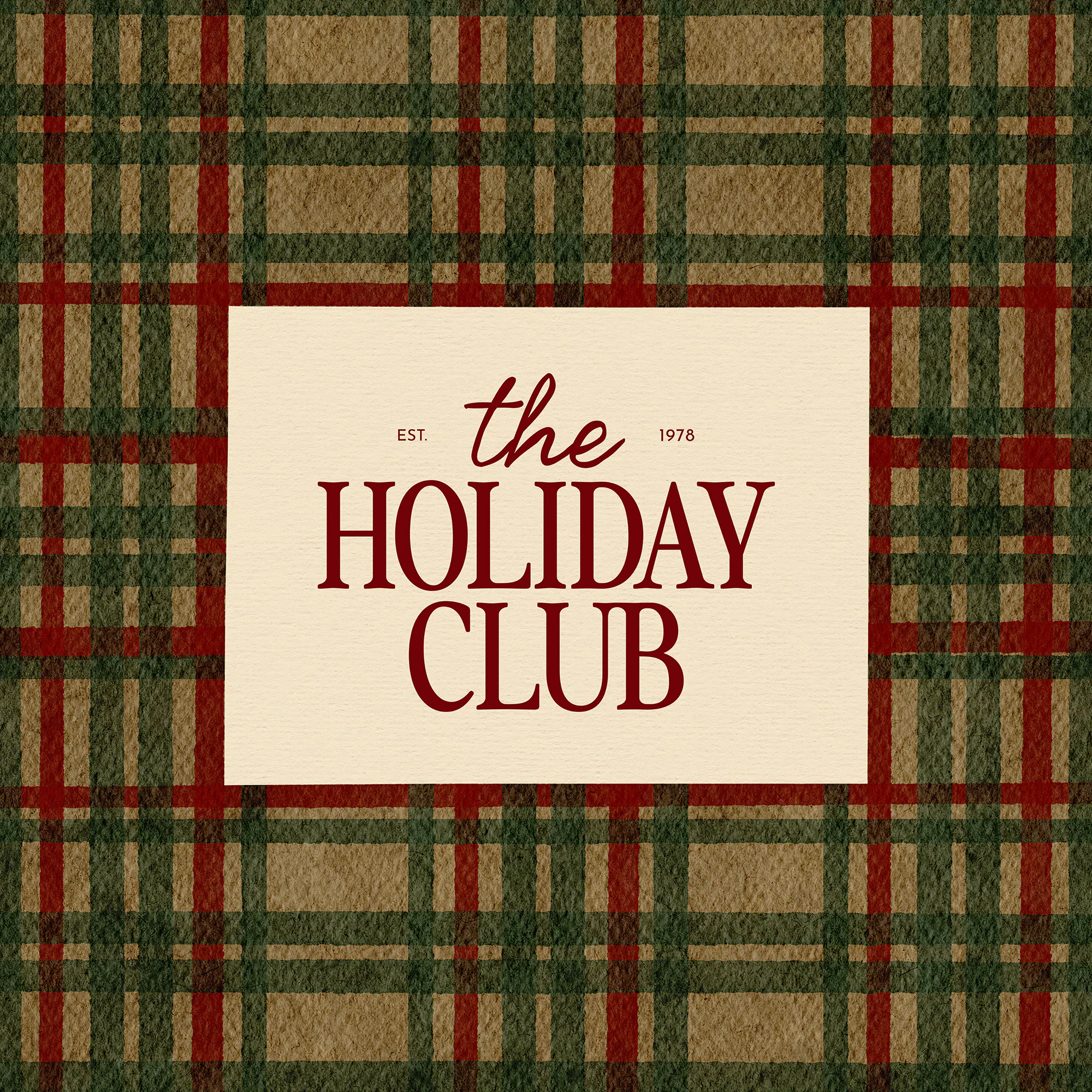 The Holiday Club, Vintage Plaid Festive Wall Art Poster