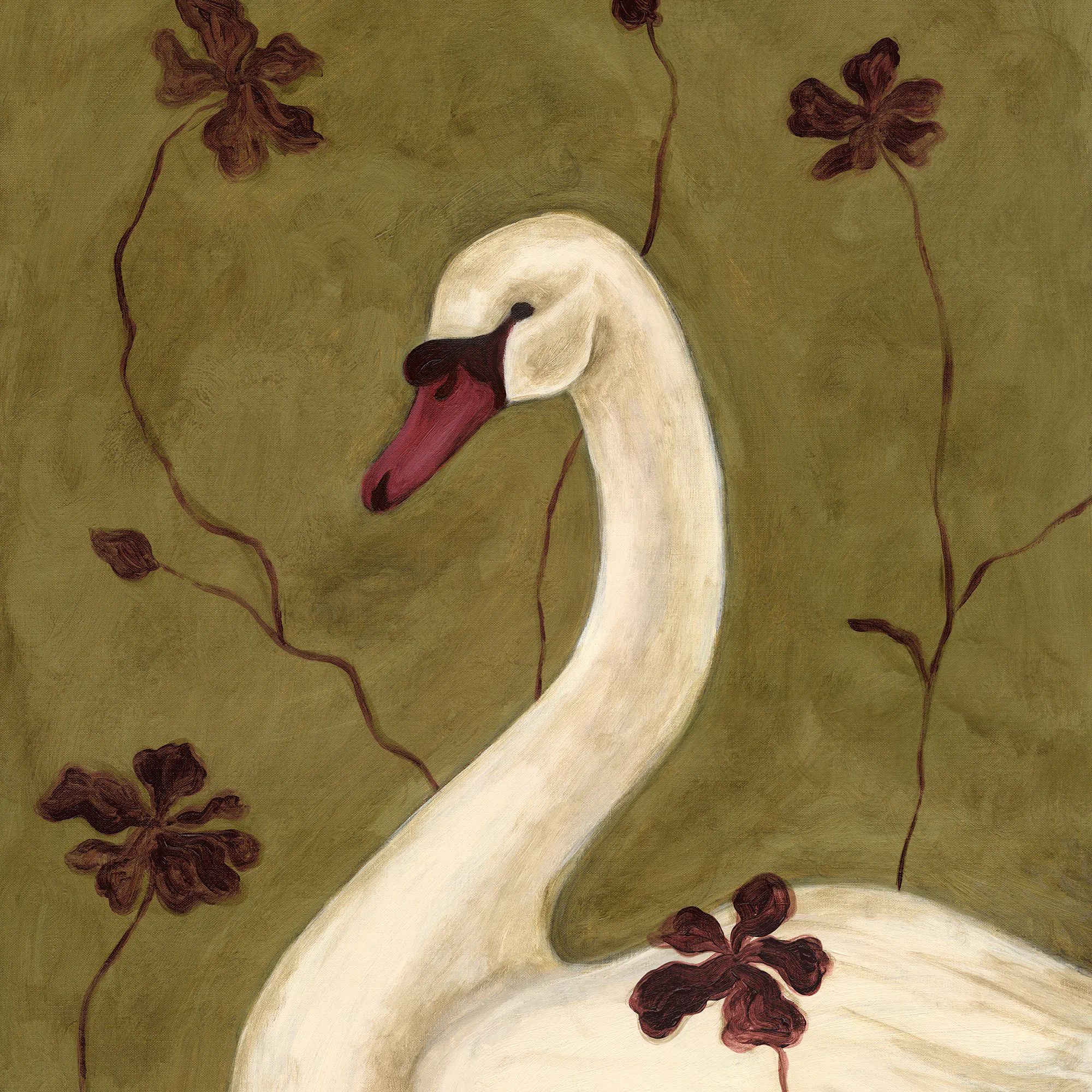 Wildflower Swan Print 0