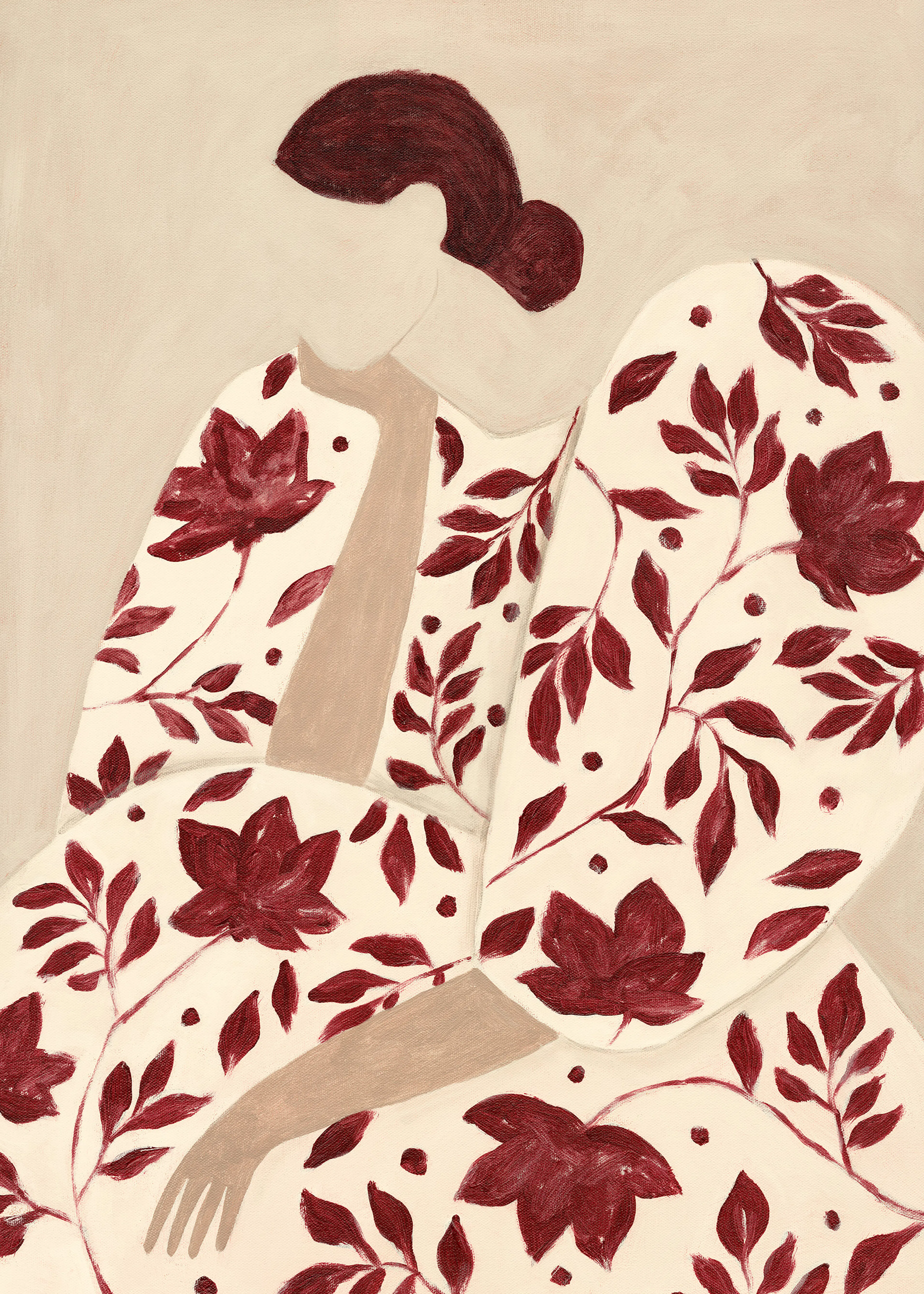 Floral Silhouette Print 0