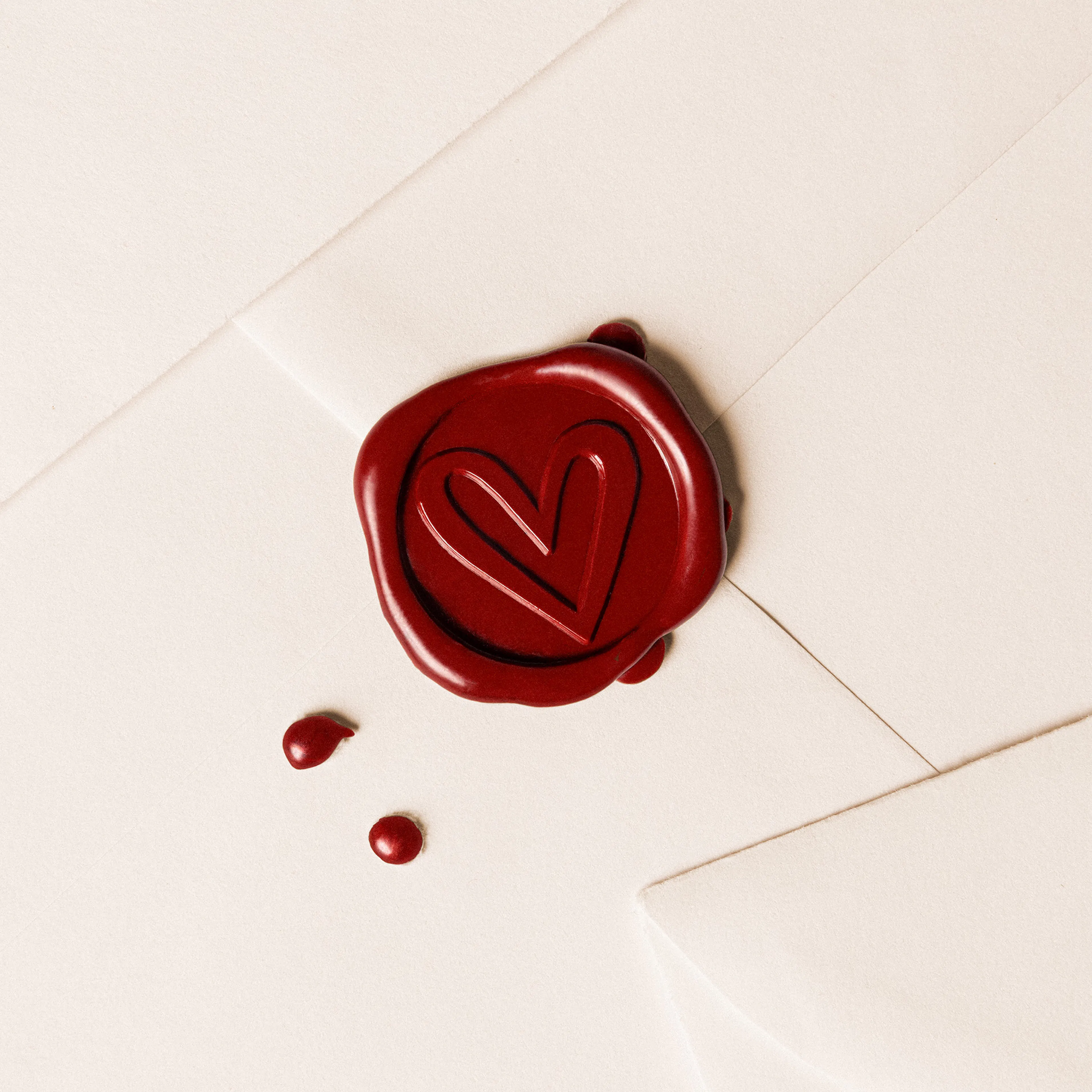 Sealed With Love, Elegant Red Wax Heart Seal Envelope Wall Art