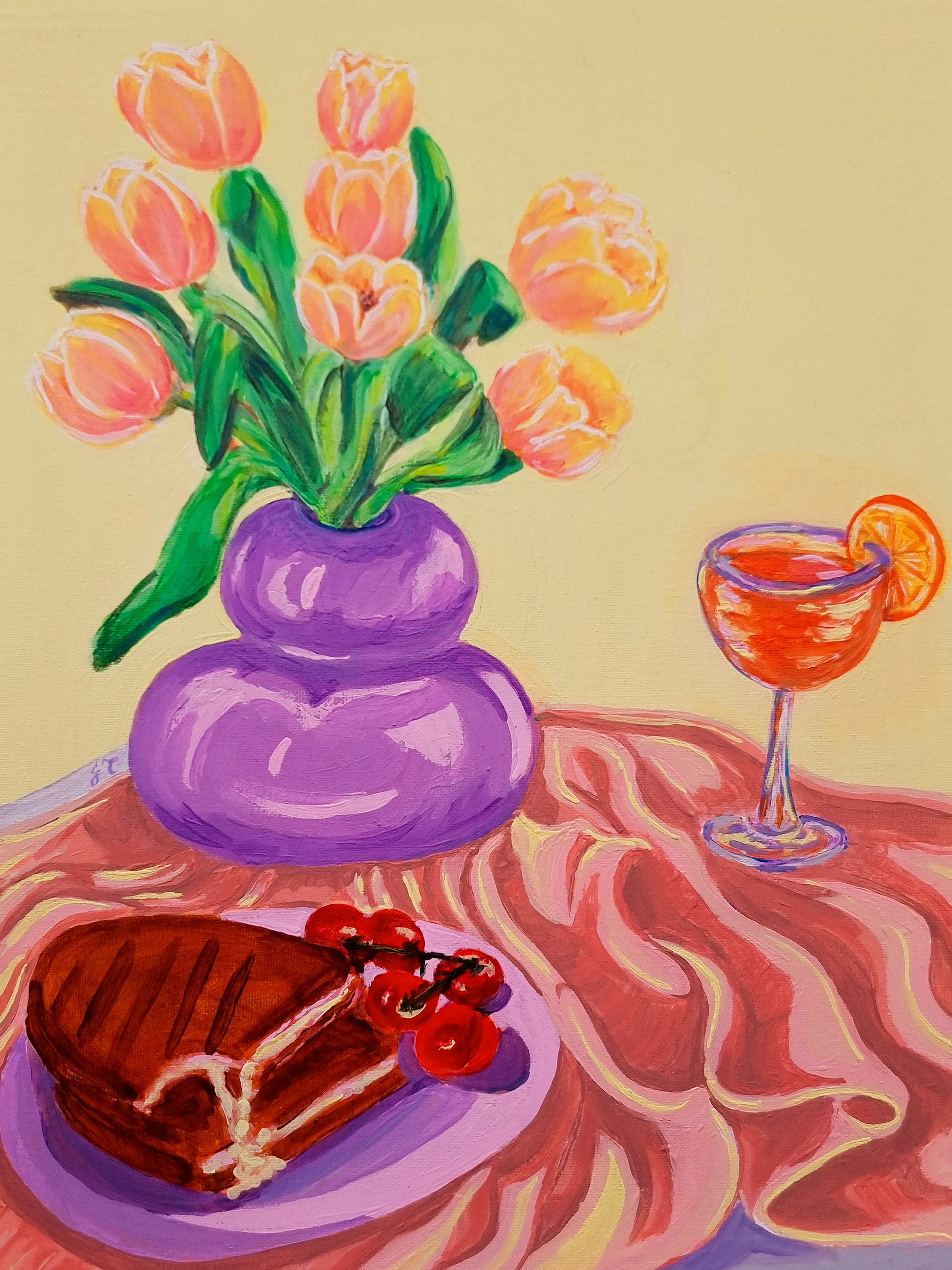 Joeyline Tannous - Grilled Cheese and Flowers Poster 0