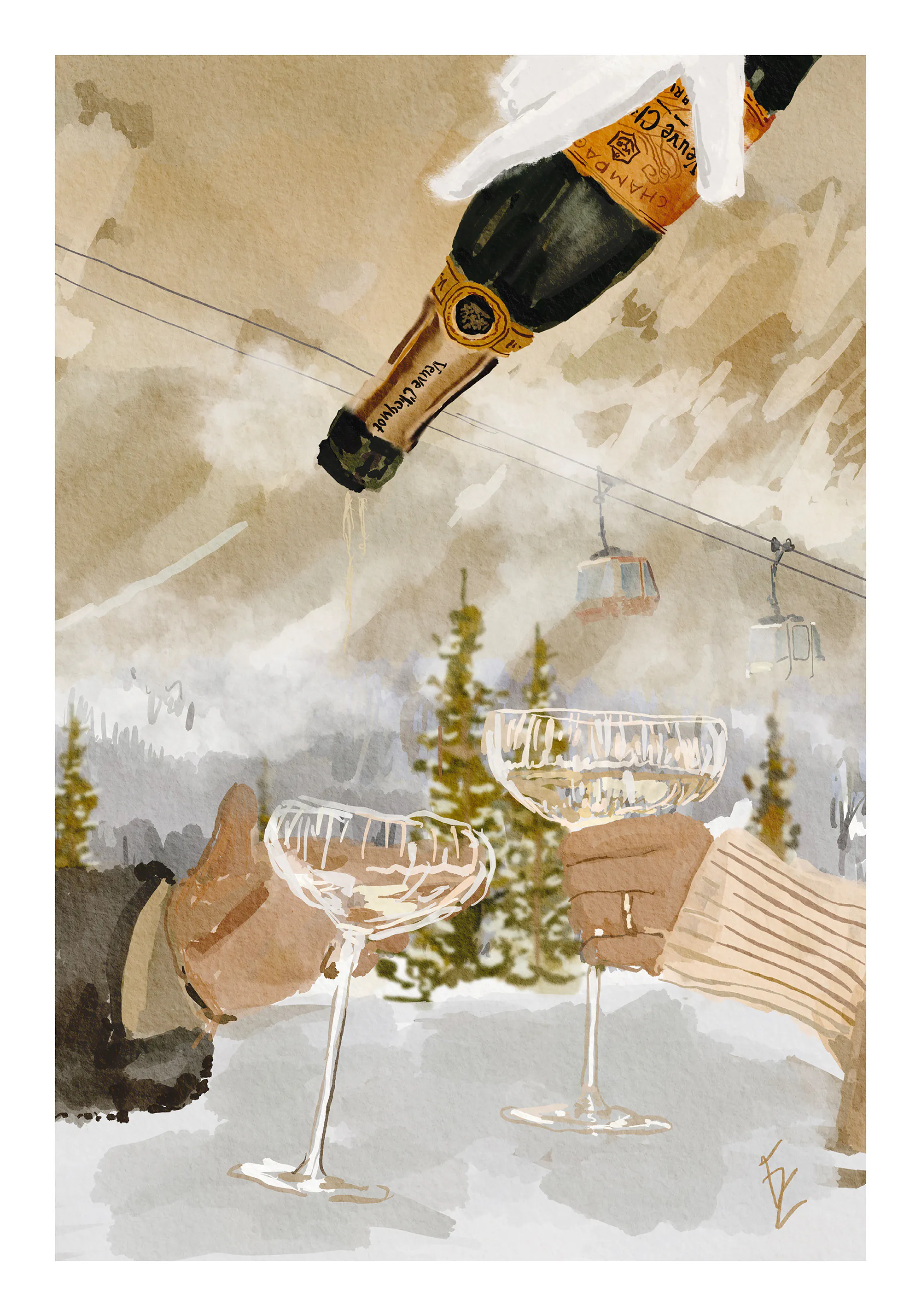 Ekaterina Zagorska - Winter Champagne Affiche 0