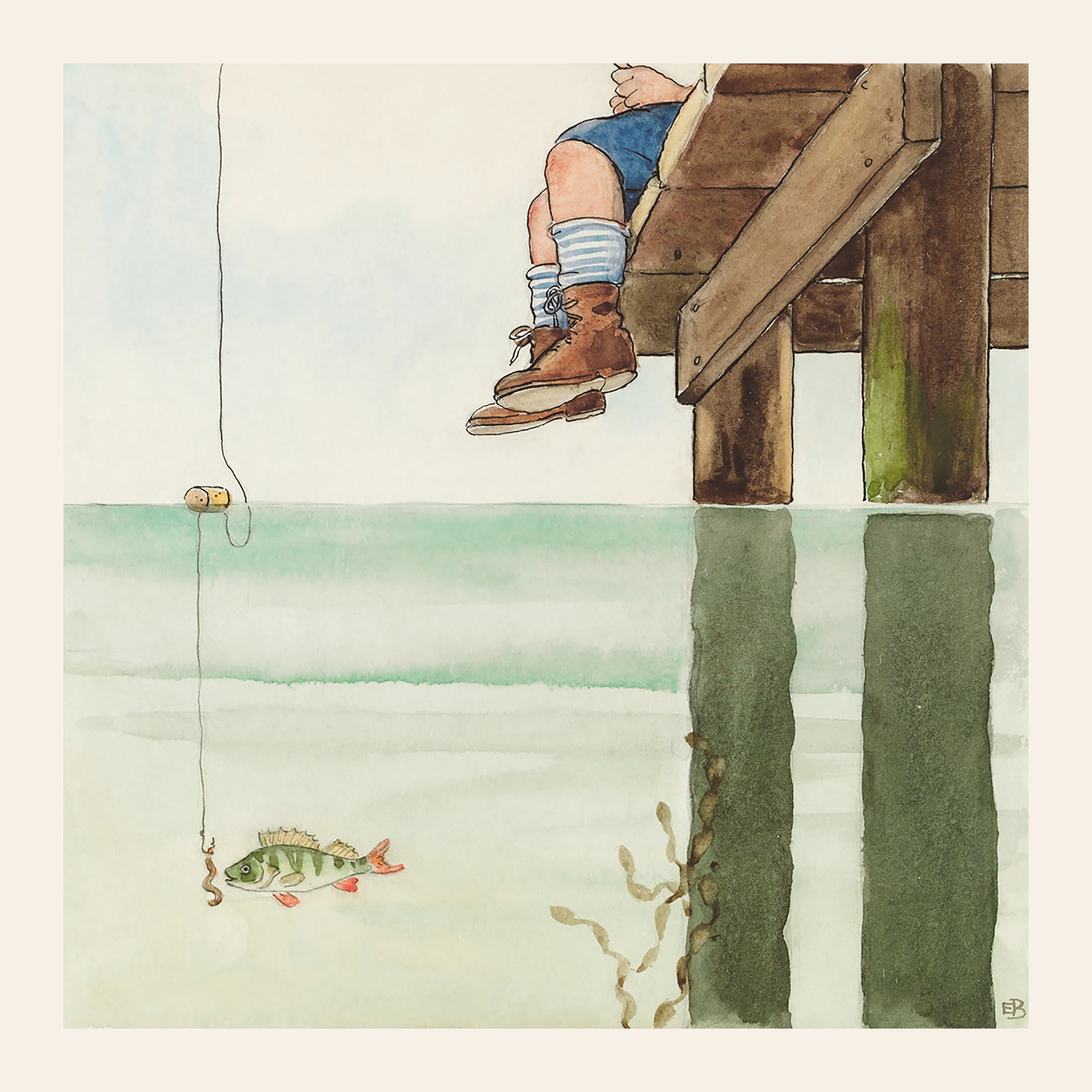 Elsa Beskow - The Curious Fish Below Print 0