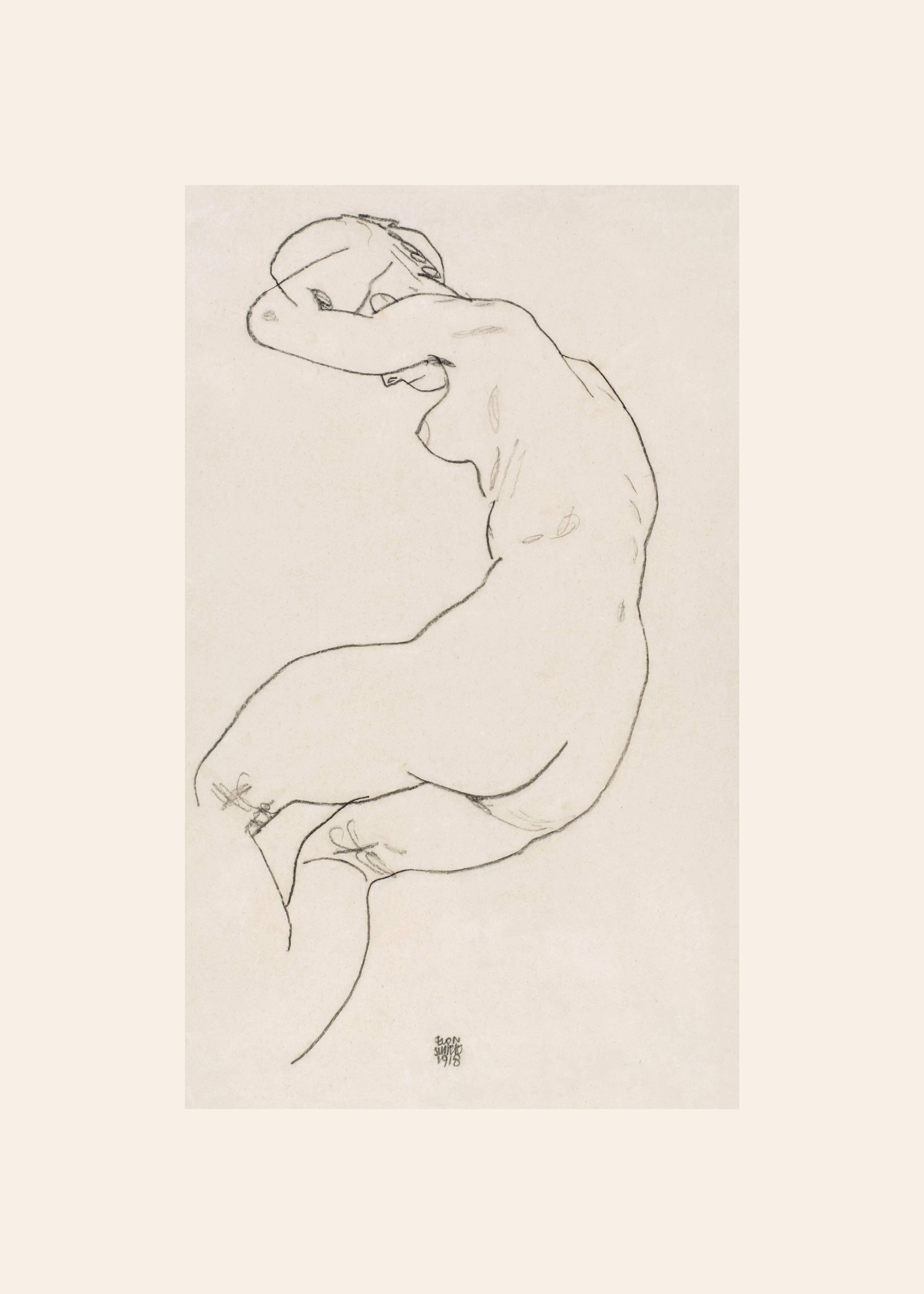Egon Schiele - Female Bending Over Poster 0