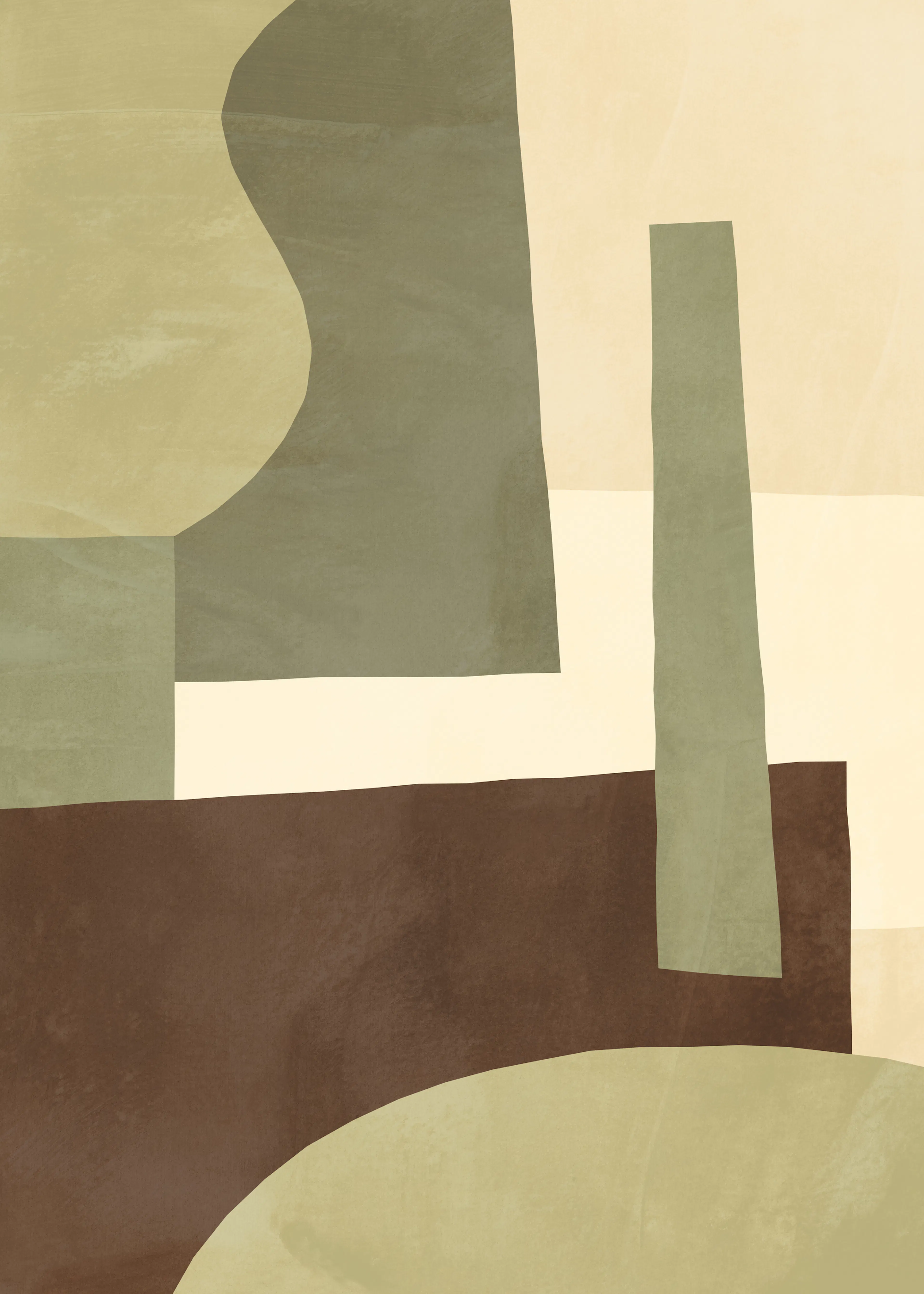 Green Abstract Landscape No1 Print 0